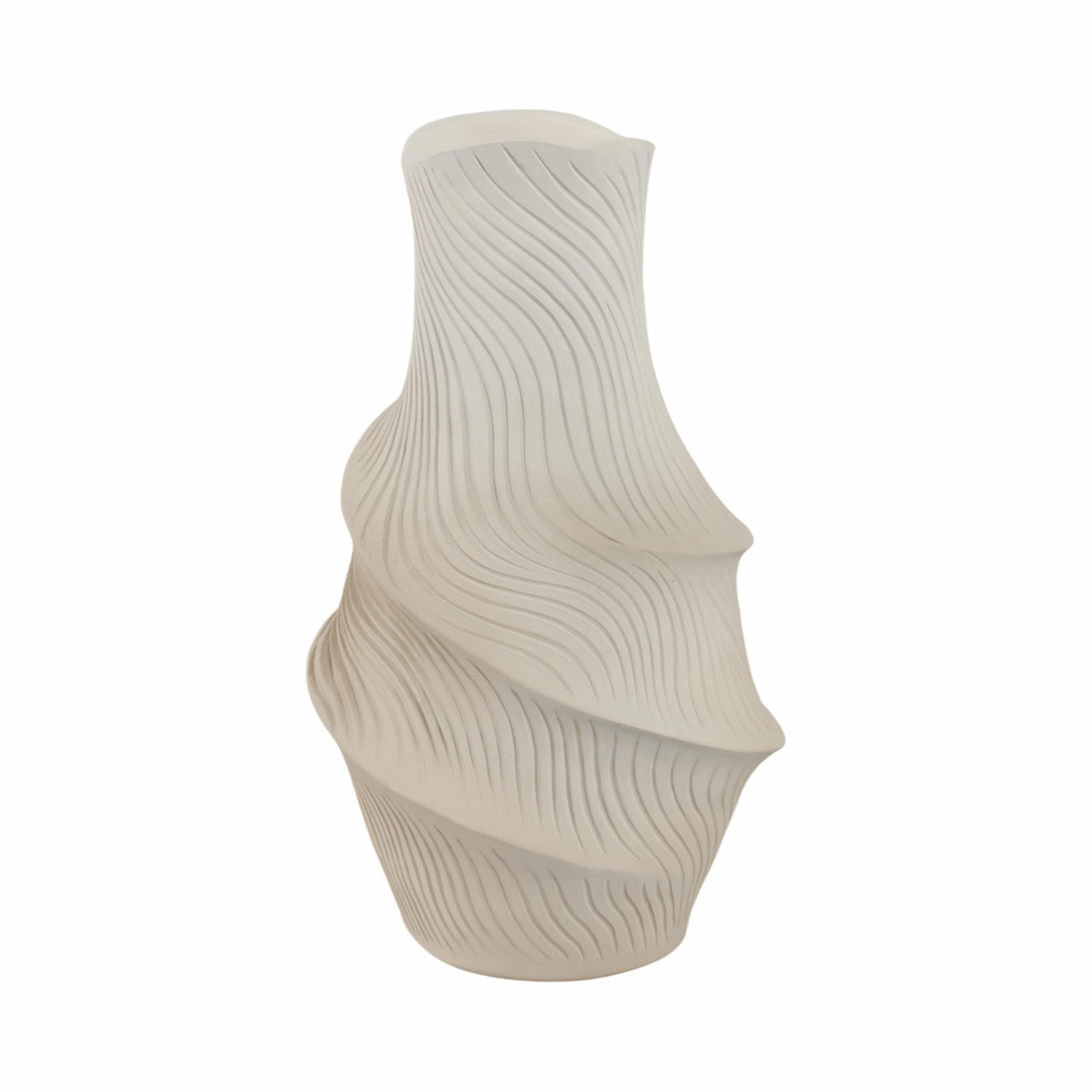 16" Lommel Small Carved Vase