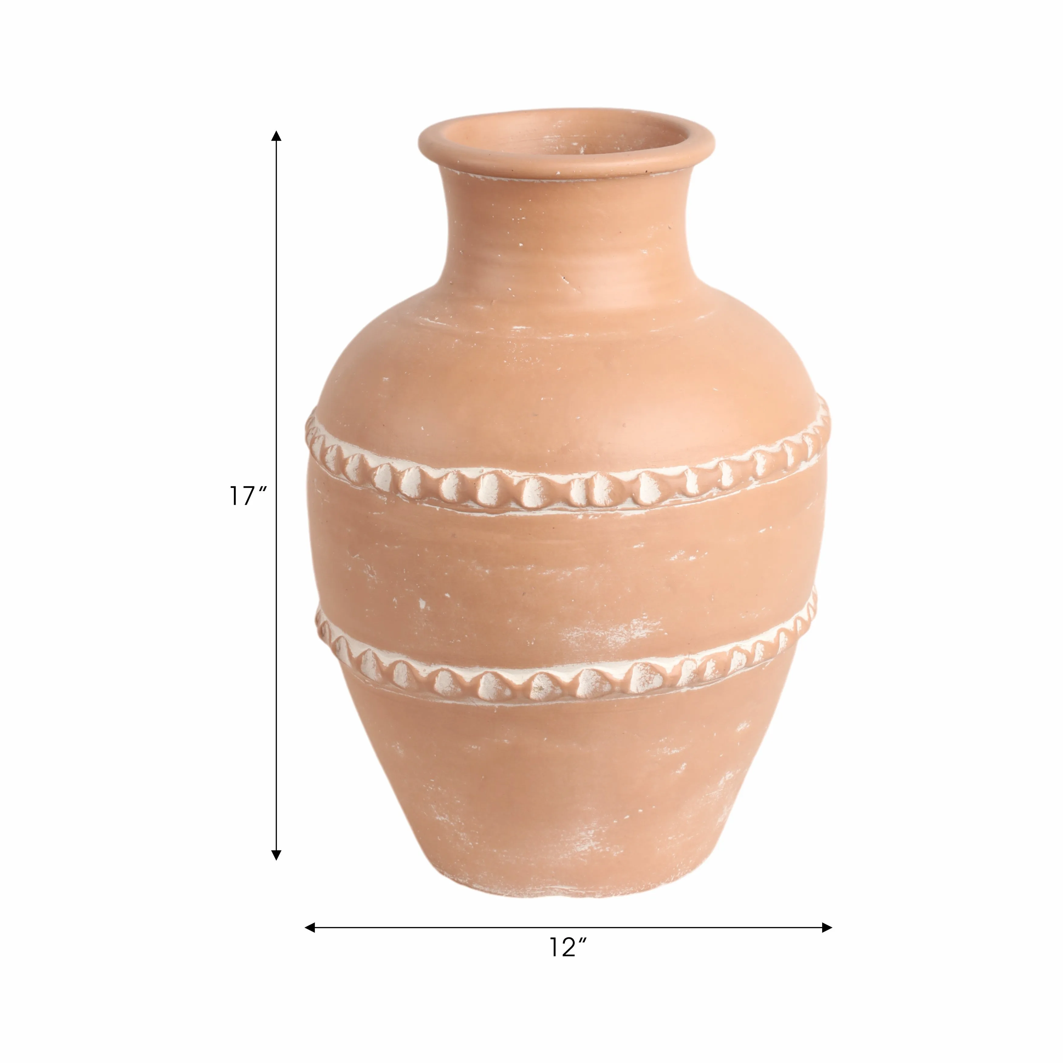 16" Traditional Terracotta Vase, Terracotta
