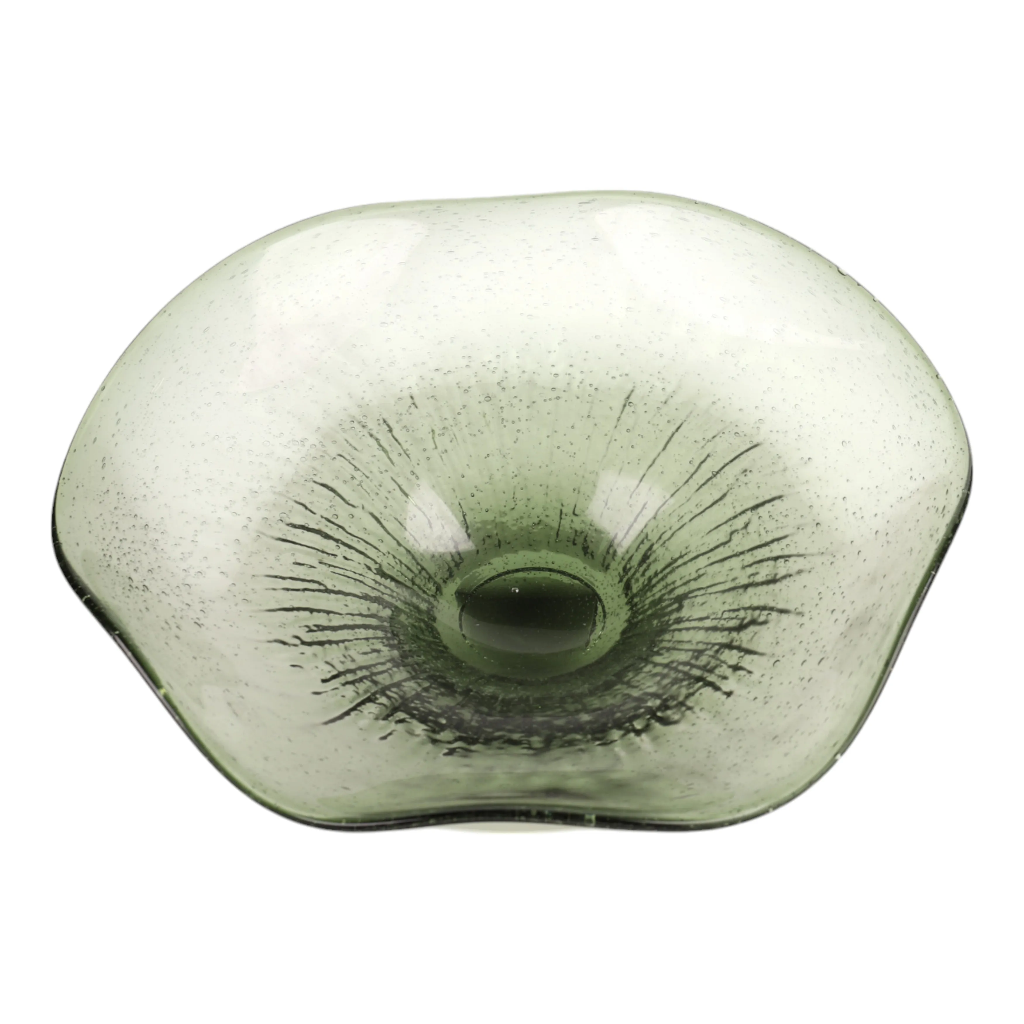 16" Valdez Green Glass Bowl