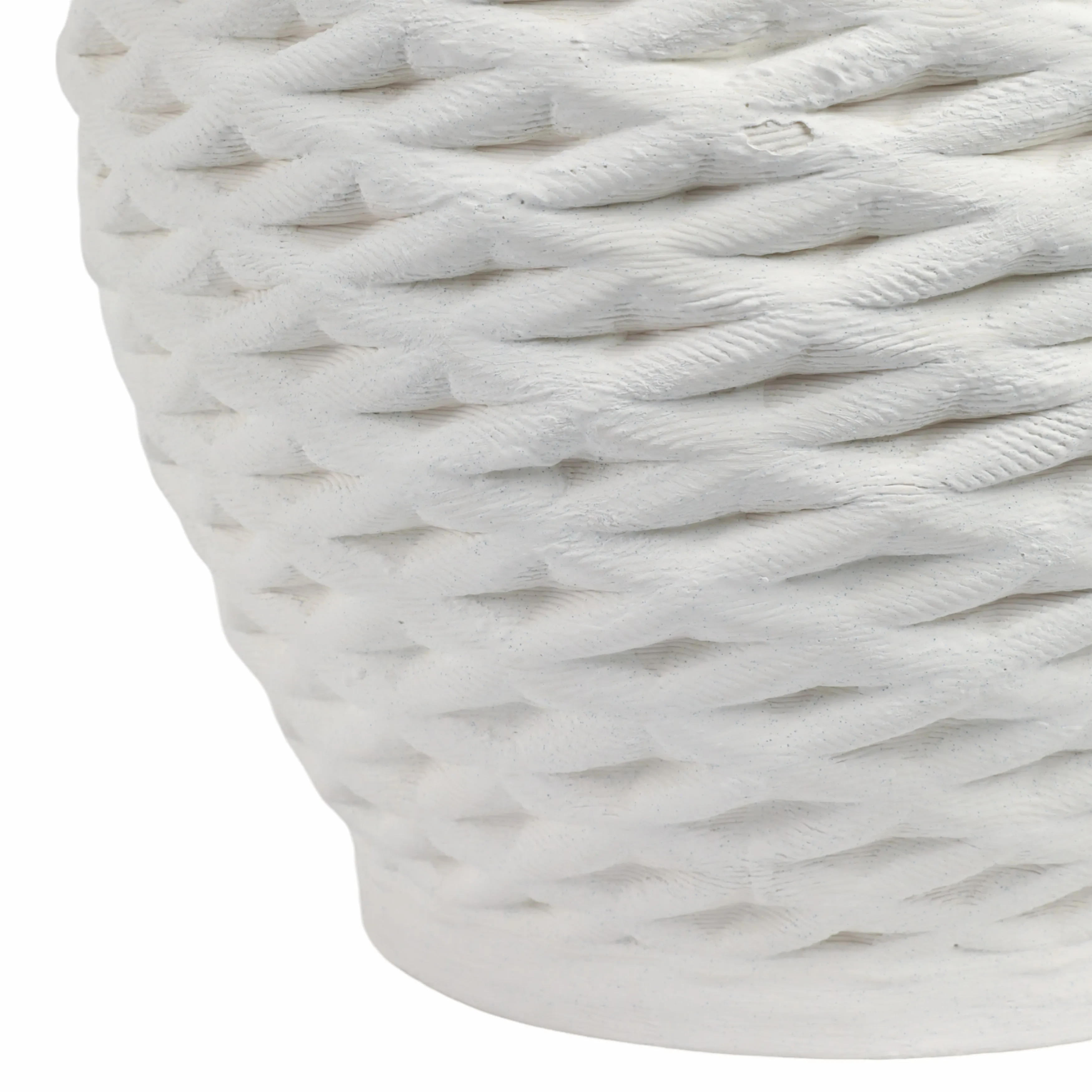 16"talland Large 3d Printed Porcelain Vase, Ivory