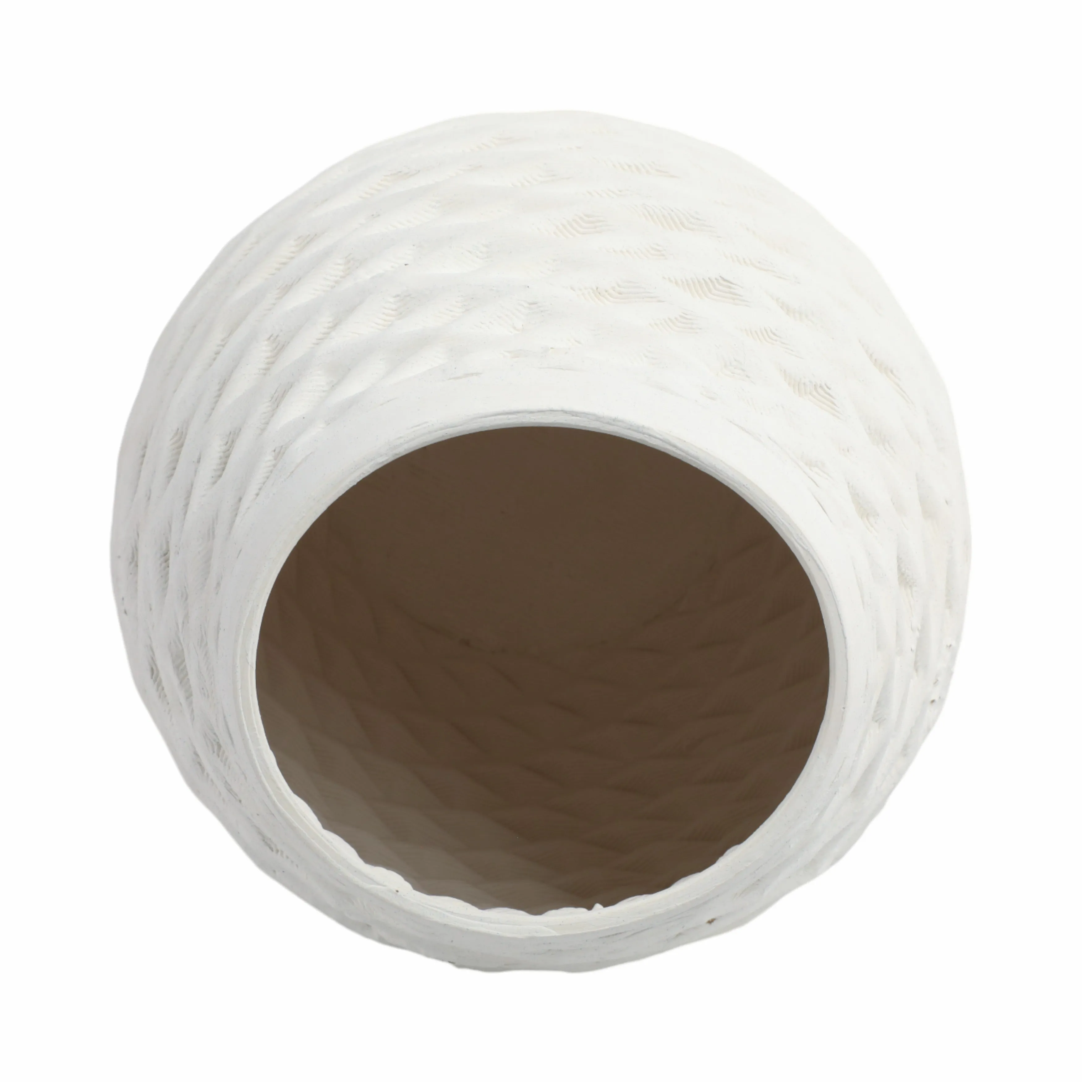 16"talland Large 3d Printed Porcelain Vase, Ivory