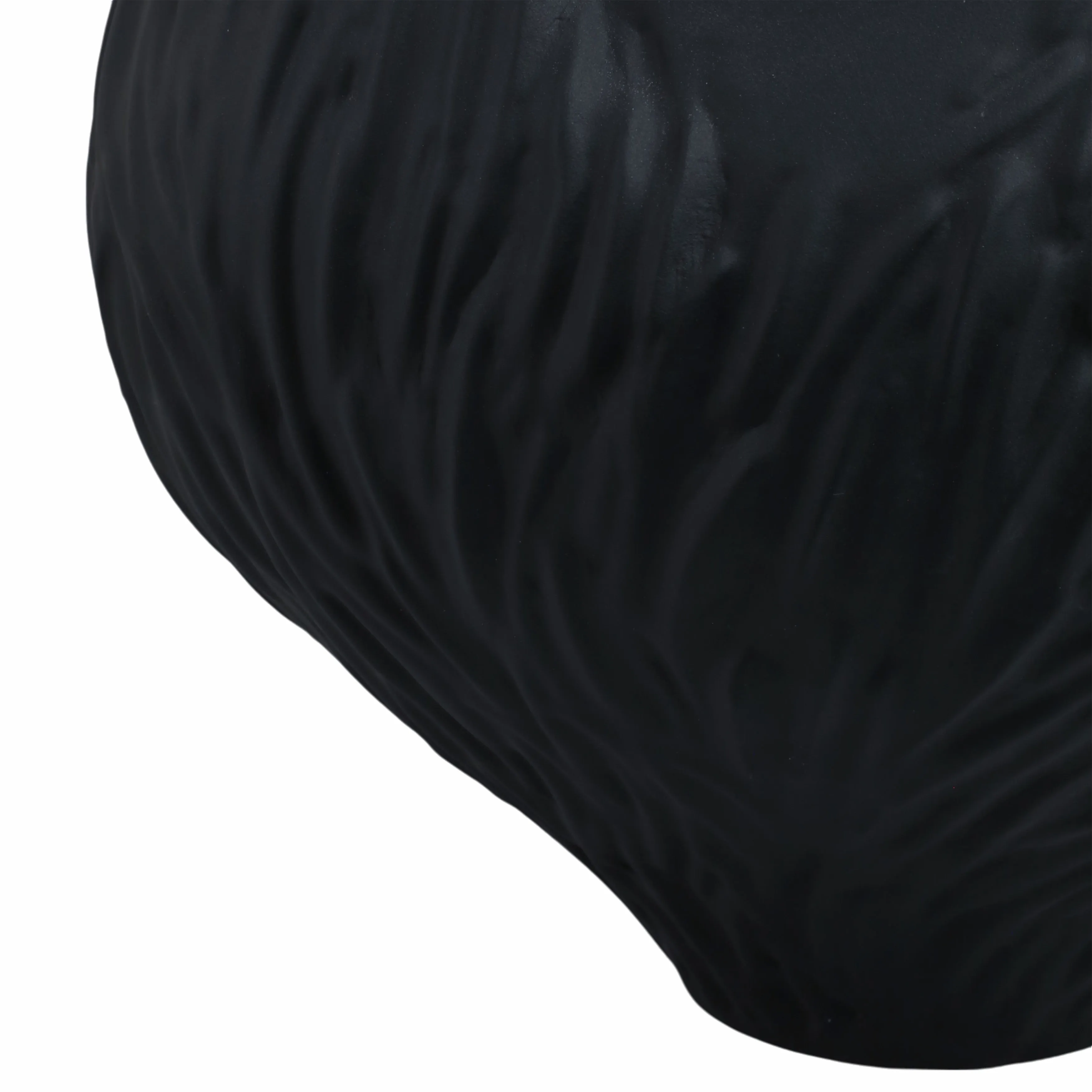 16"trevino Large 3d Printed Porcelain Vase, Blk