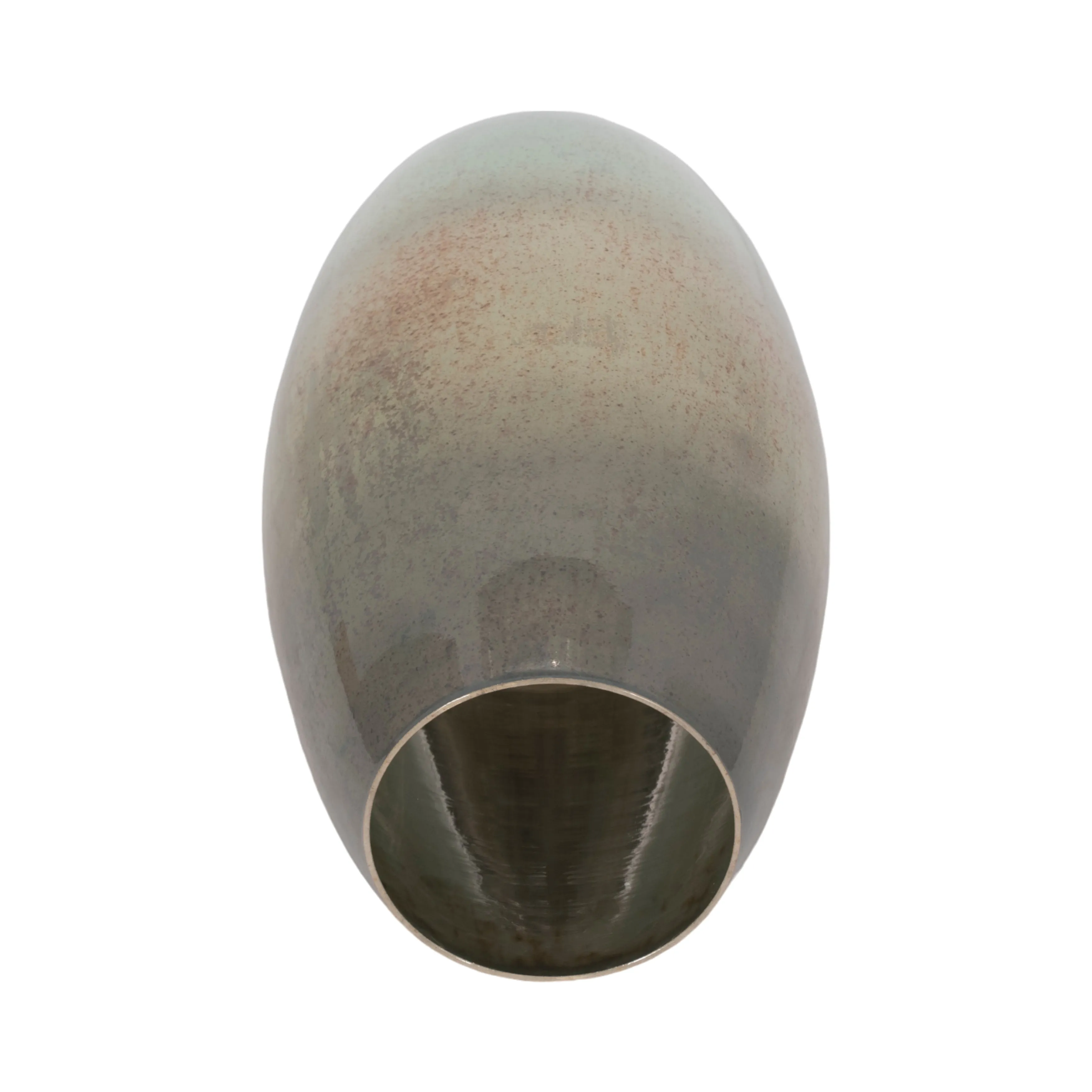 17" Curved Glass Vase Green Mercury Ombre, Multi