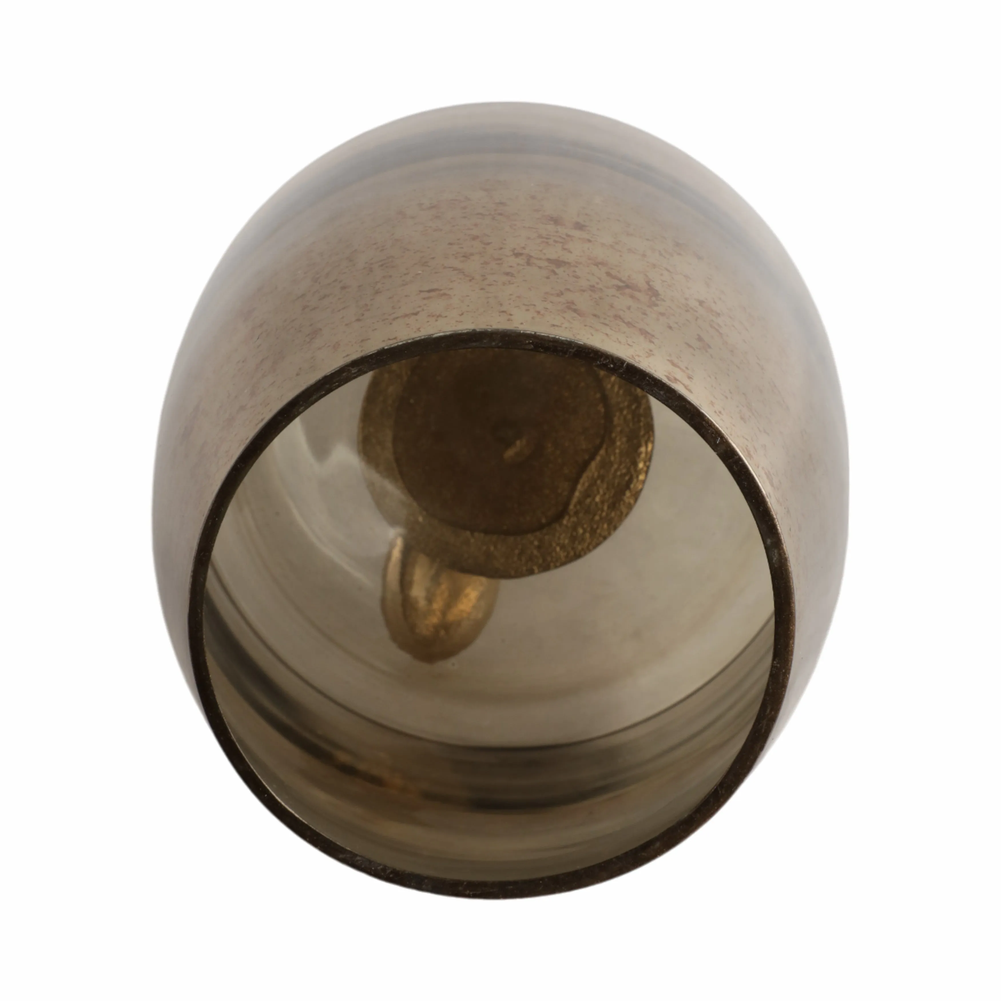 17" Lusaka Sm Hurrican Glass W/stone Base, Gold