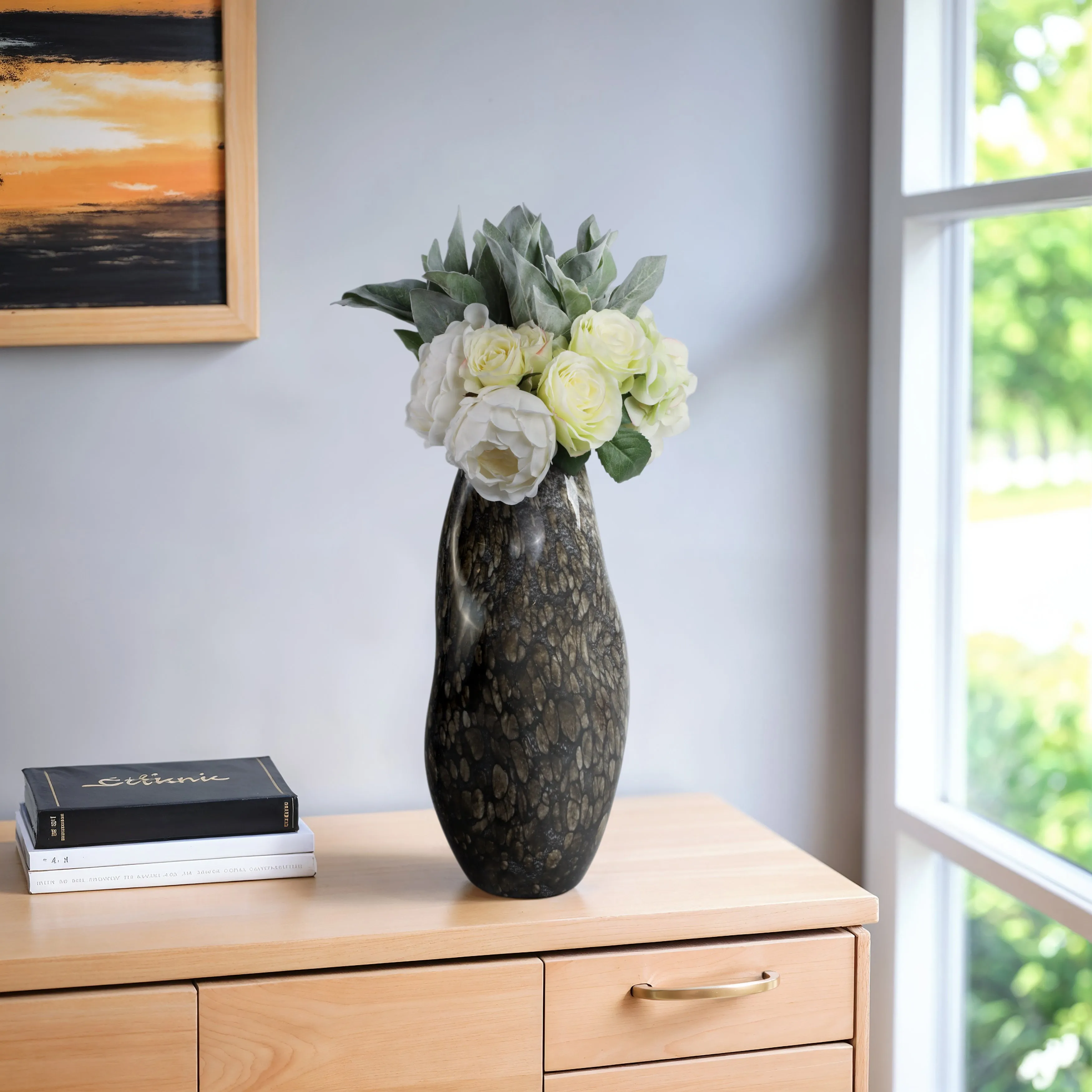 17" Tunis Large Speckled Glass Vase