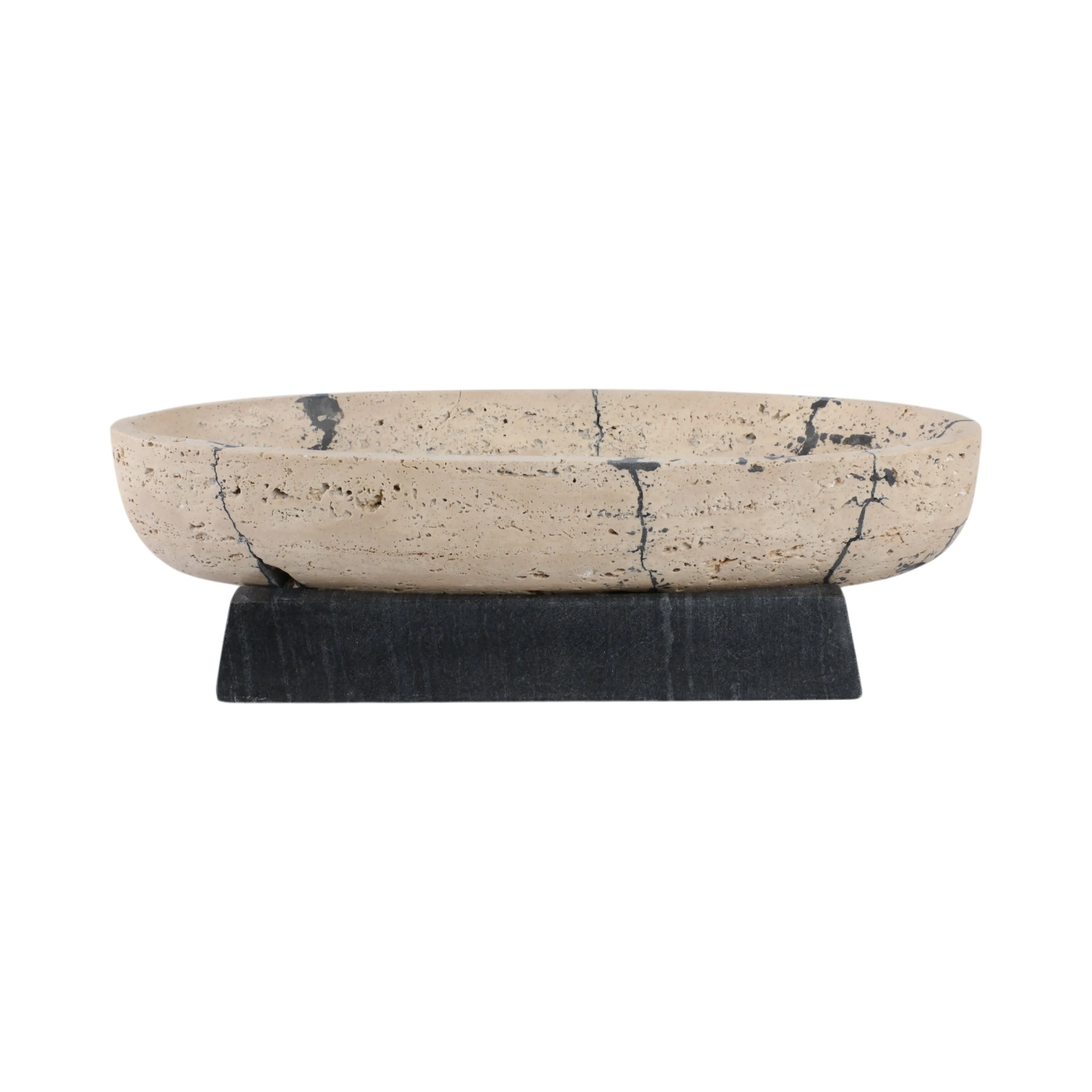 18" Gorda Crackle Travertine Bowl