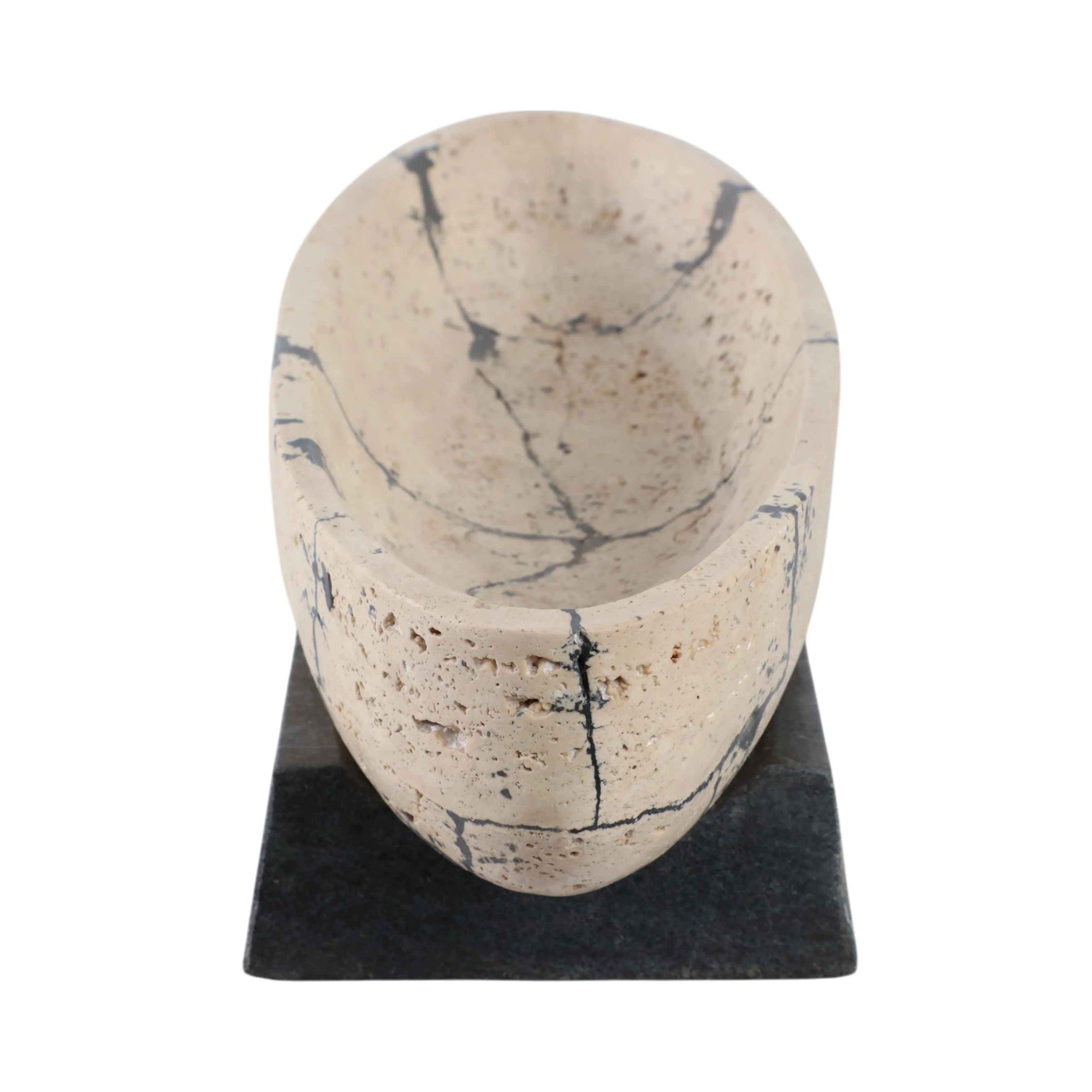 18" Gorda Crackle Travertine Bowl