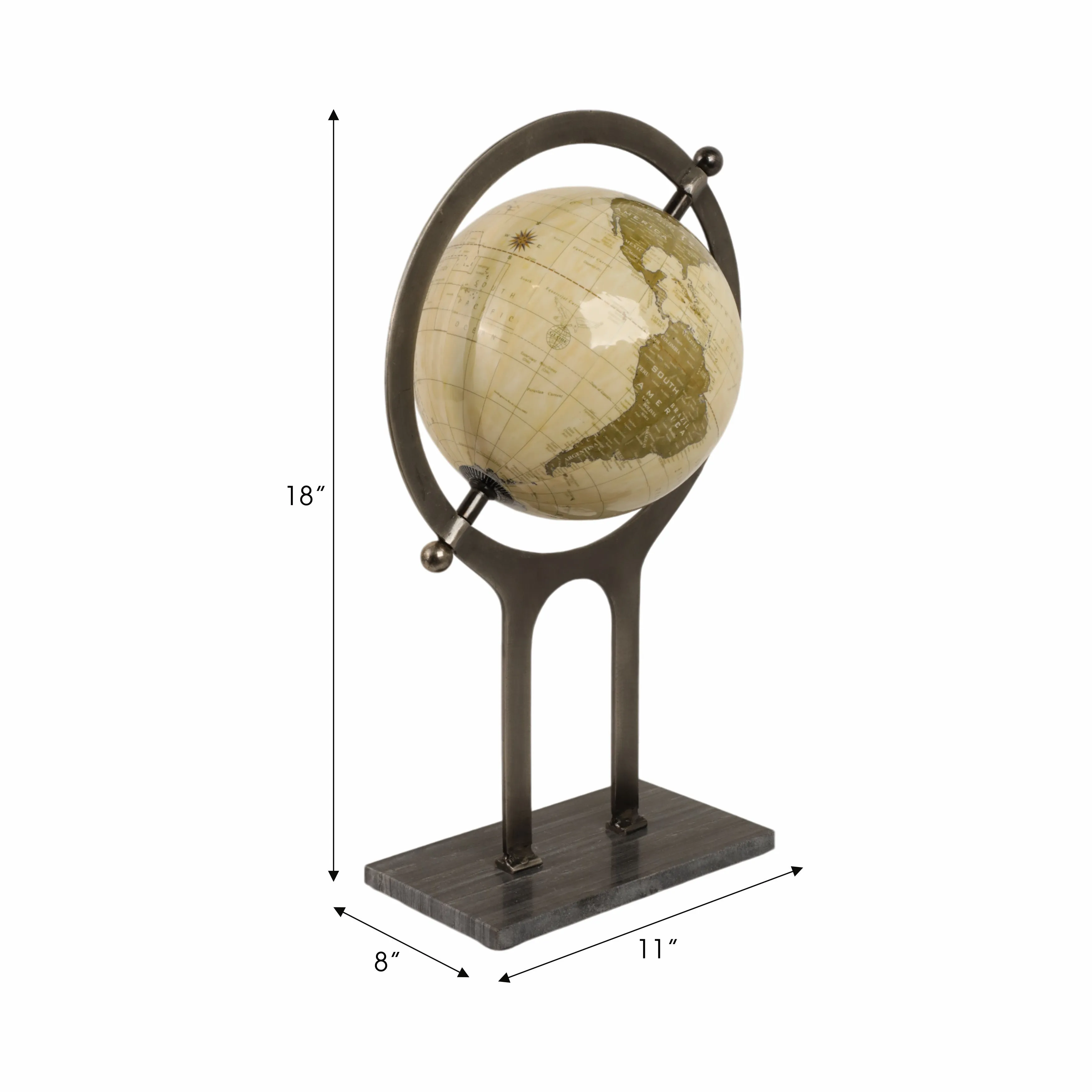 18" Hadley Metal Globe