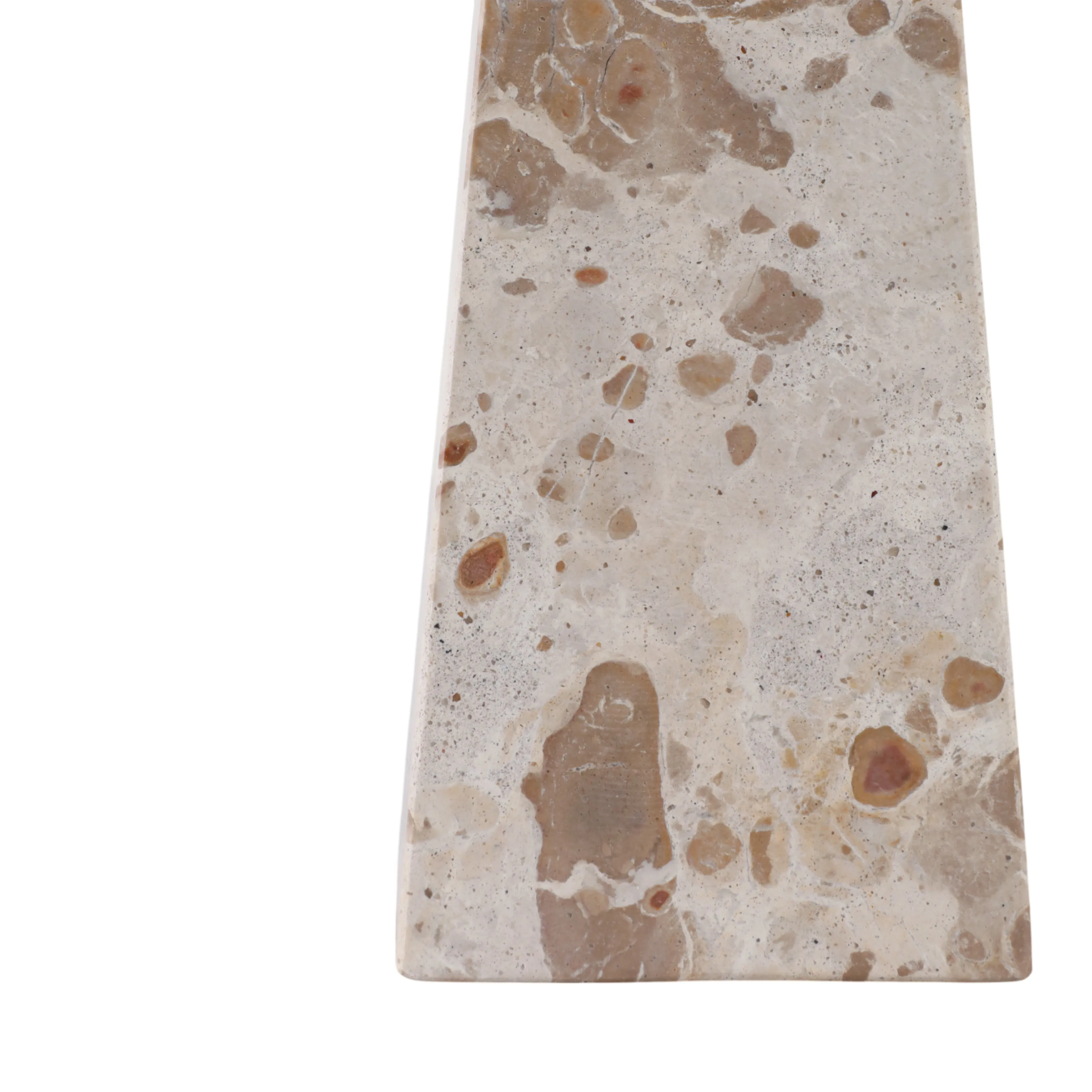 18" Pompano Large Beige And White Marble Pyramid