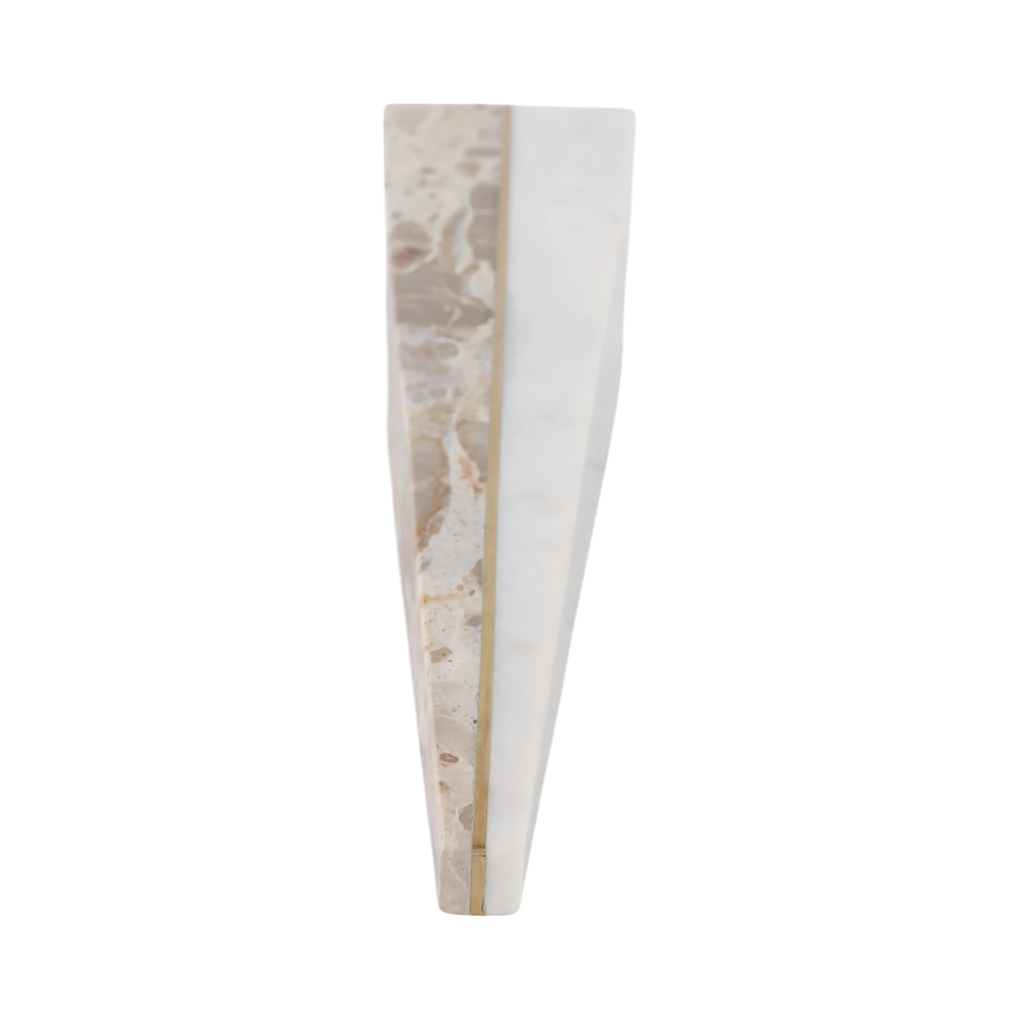 18" Pompano Large Beige And White Marble Pyramid