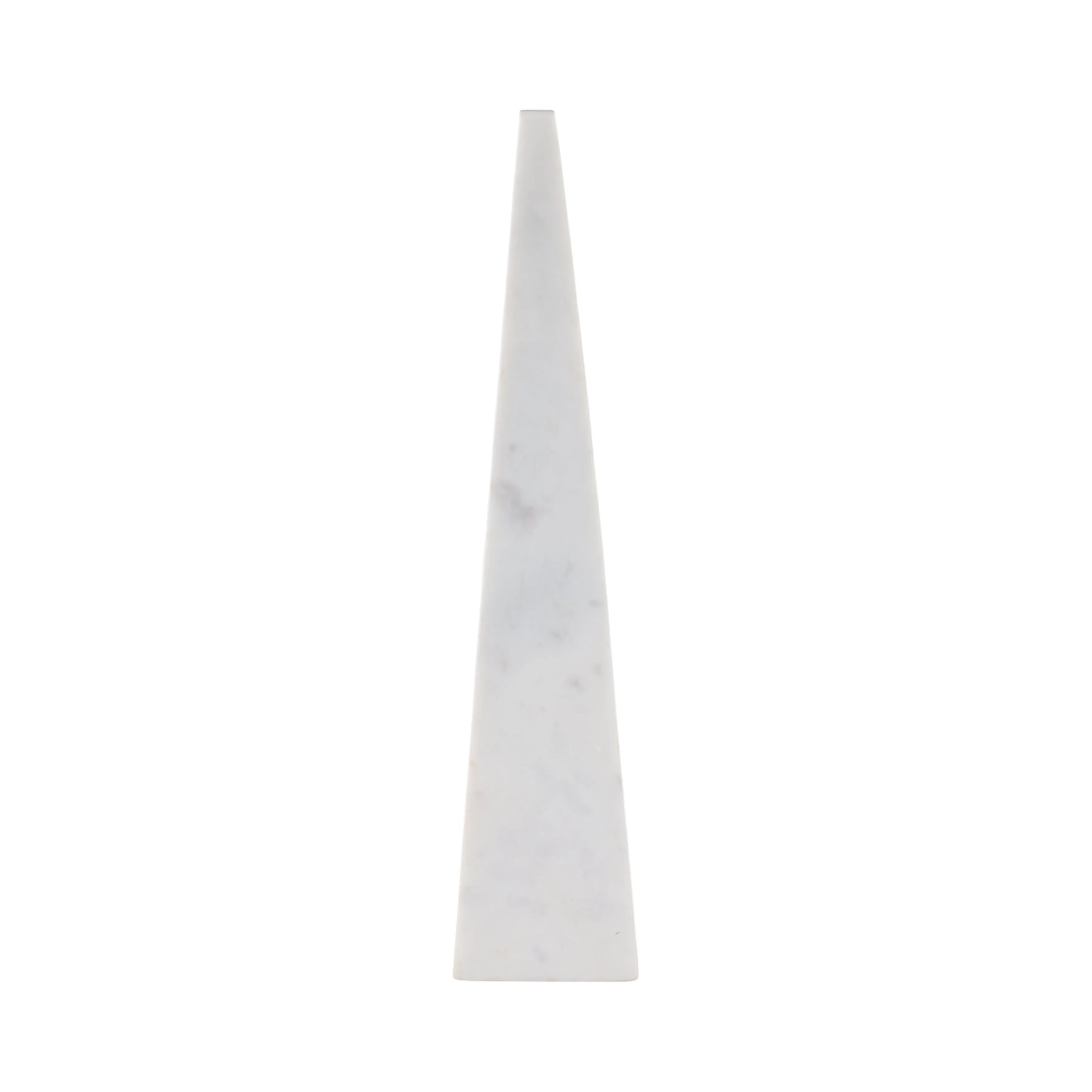 18" Pompano Large Beige And White Marble Pyramid