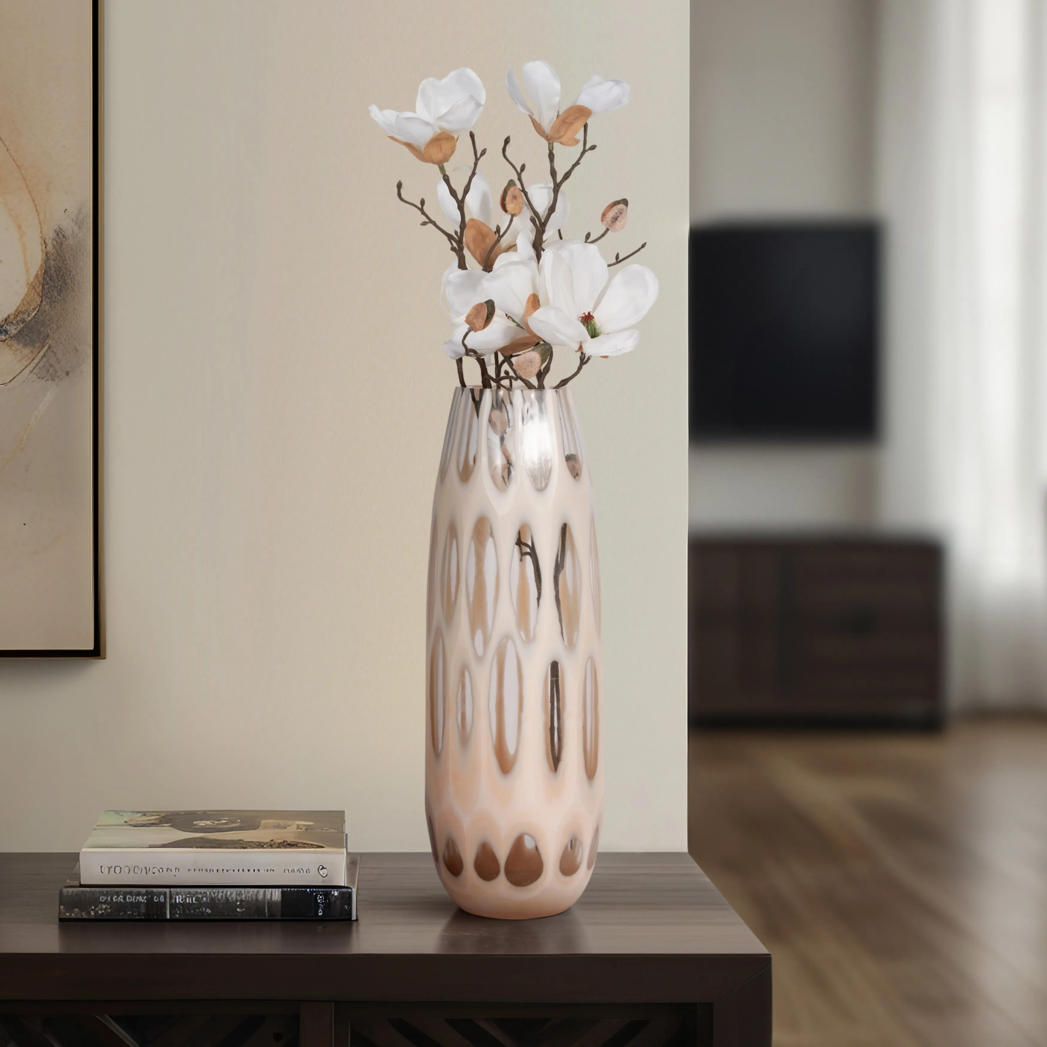 18" Reed Large Chiseled Vase