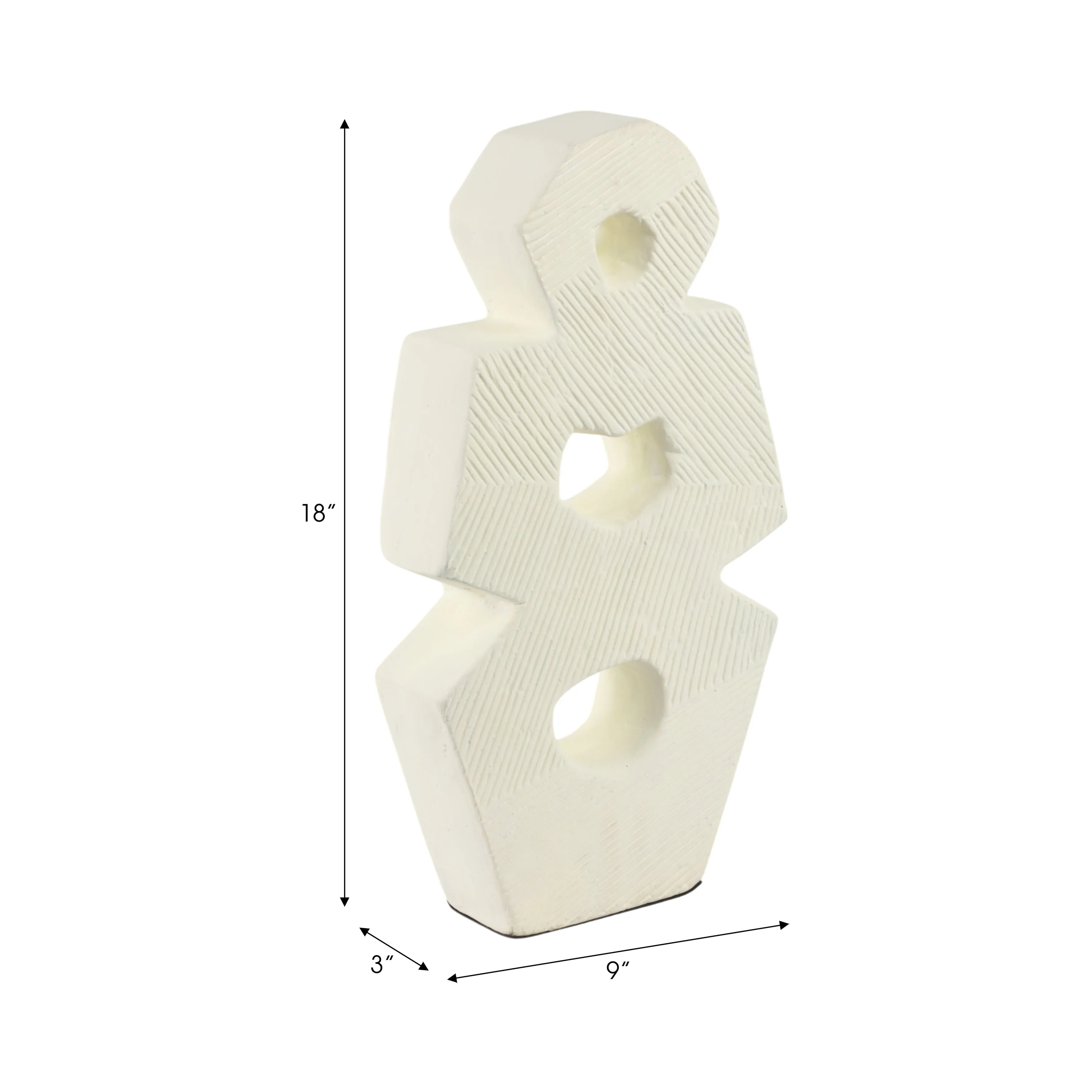 18" Terracotta Abstract Sculpture, Ivory