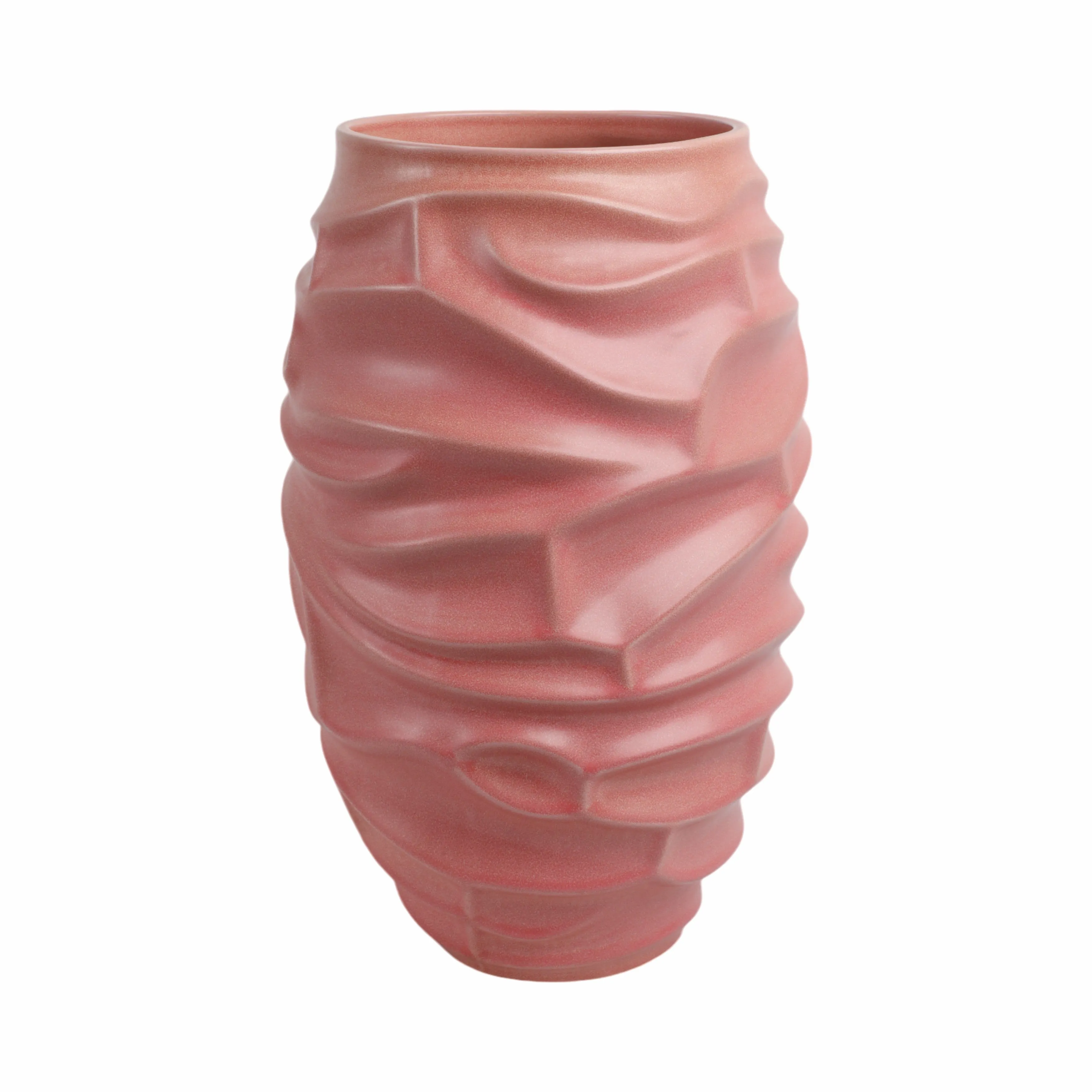 18"quinlan Large Porcelain Vase, Bean Red