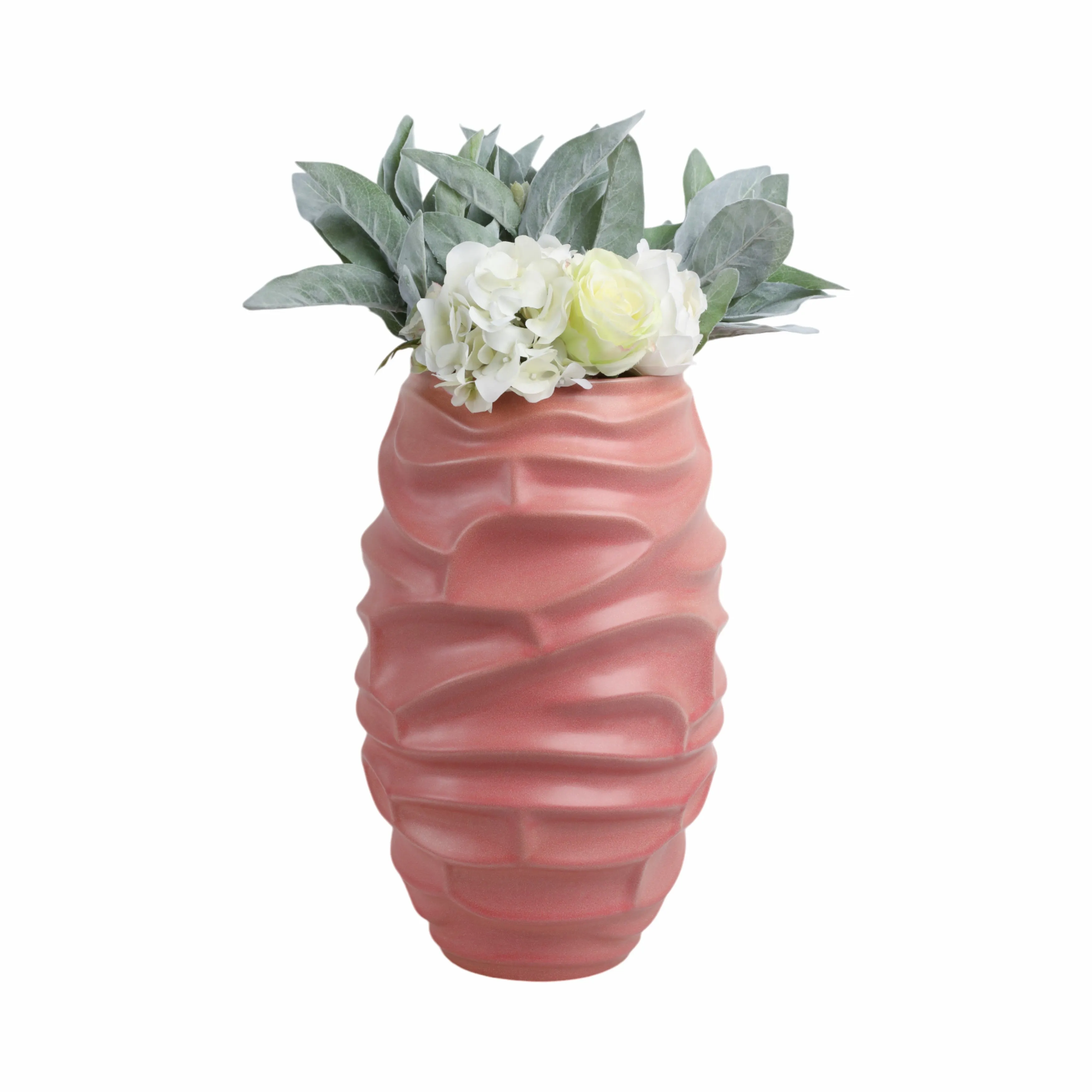 18"quinlan Large Porcelain Vase, Bean Red