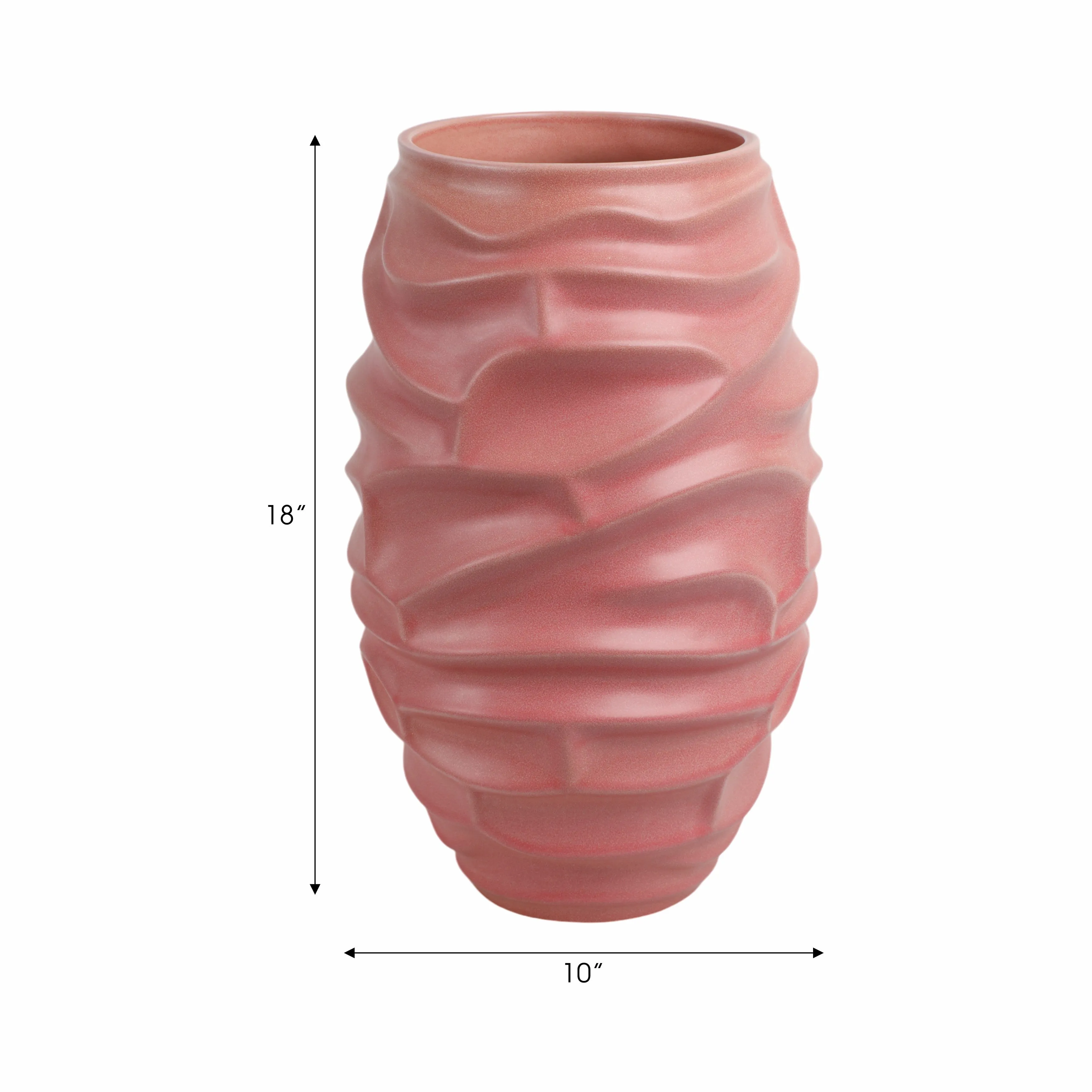 18"quinlan Large Porcelain Vase, Bean Red
