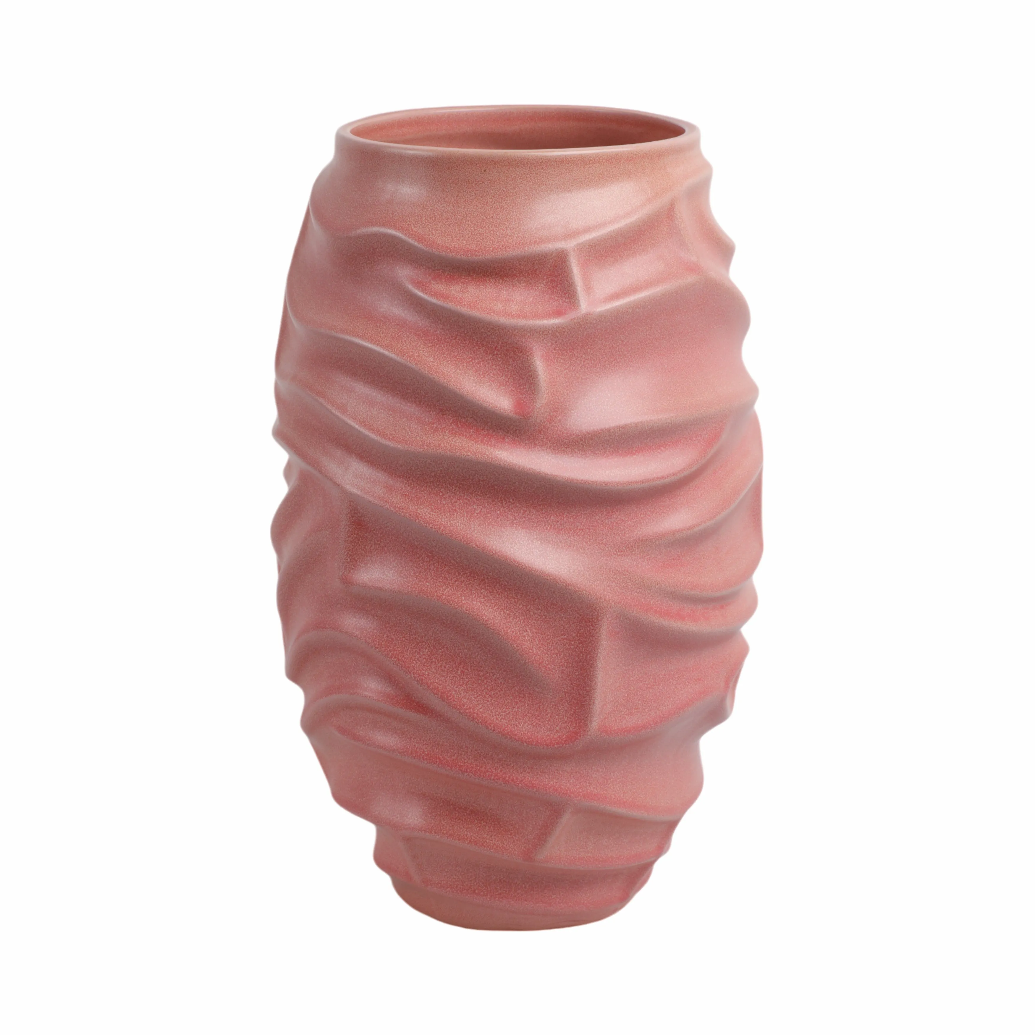 18"quinlan Large Porcelain Vase, Bean Red