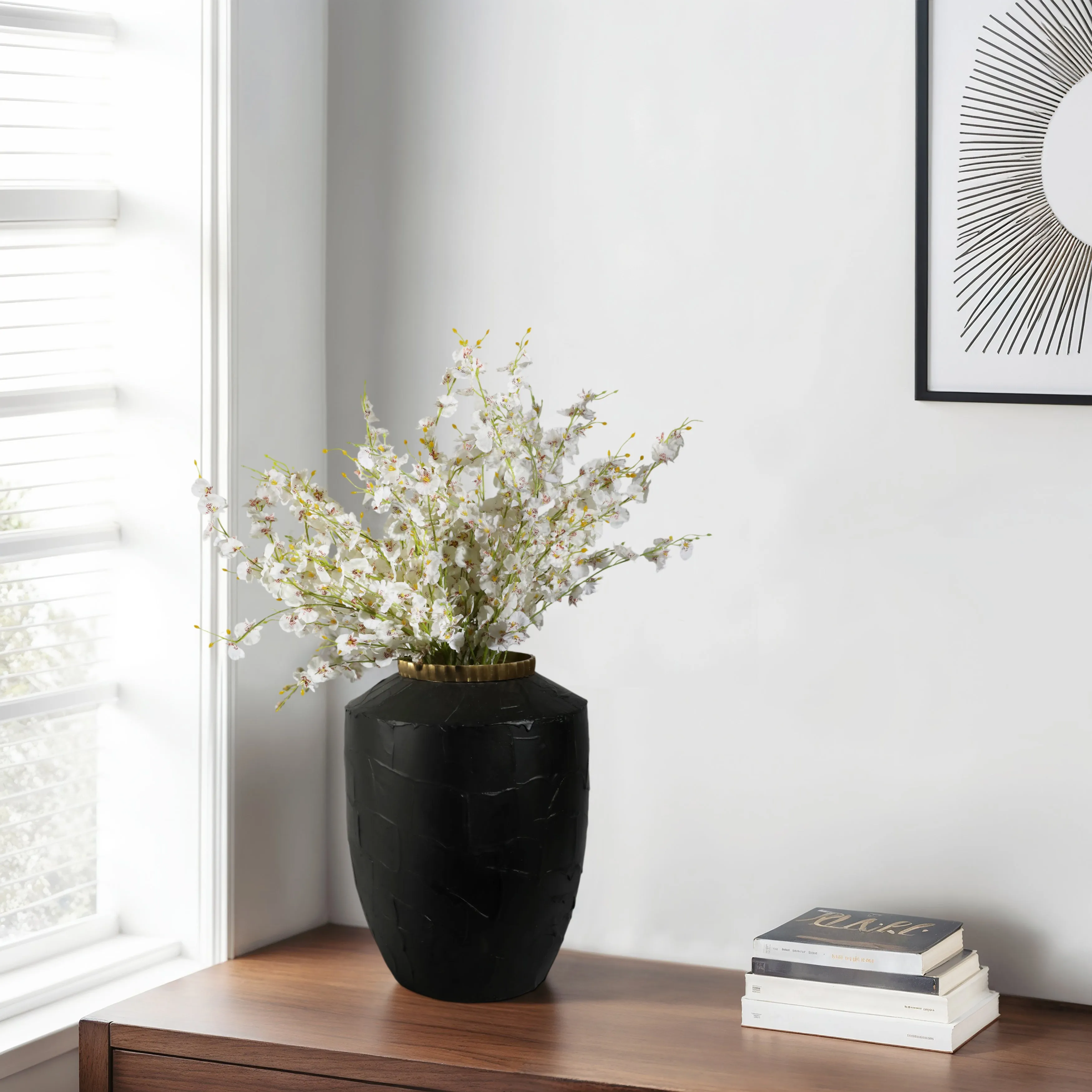 19" Canvon Small Black Ecomix Vase