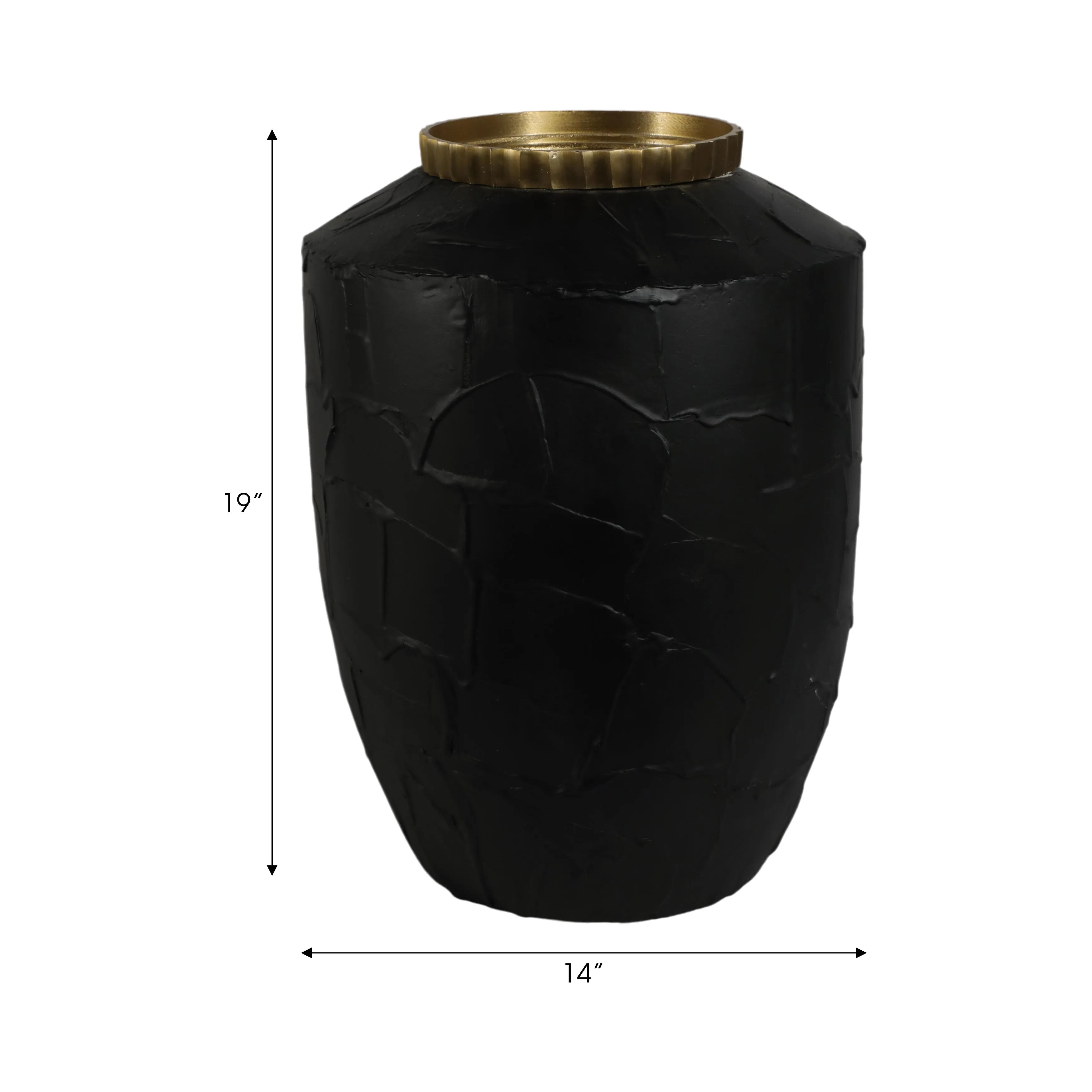 19" Canvon Small Black Ecomix Vase