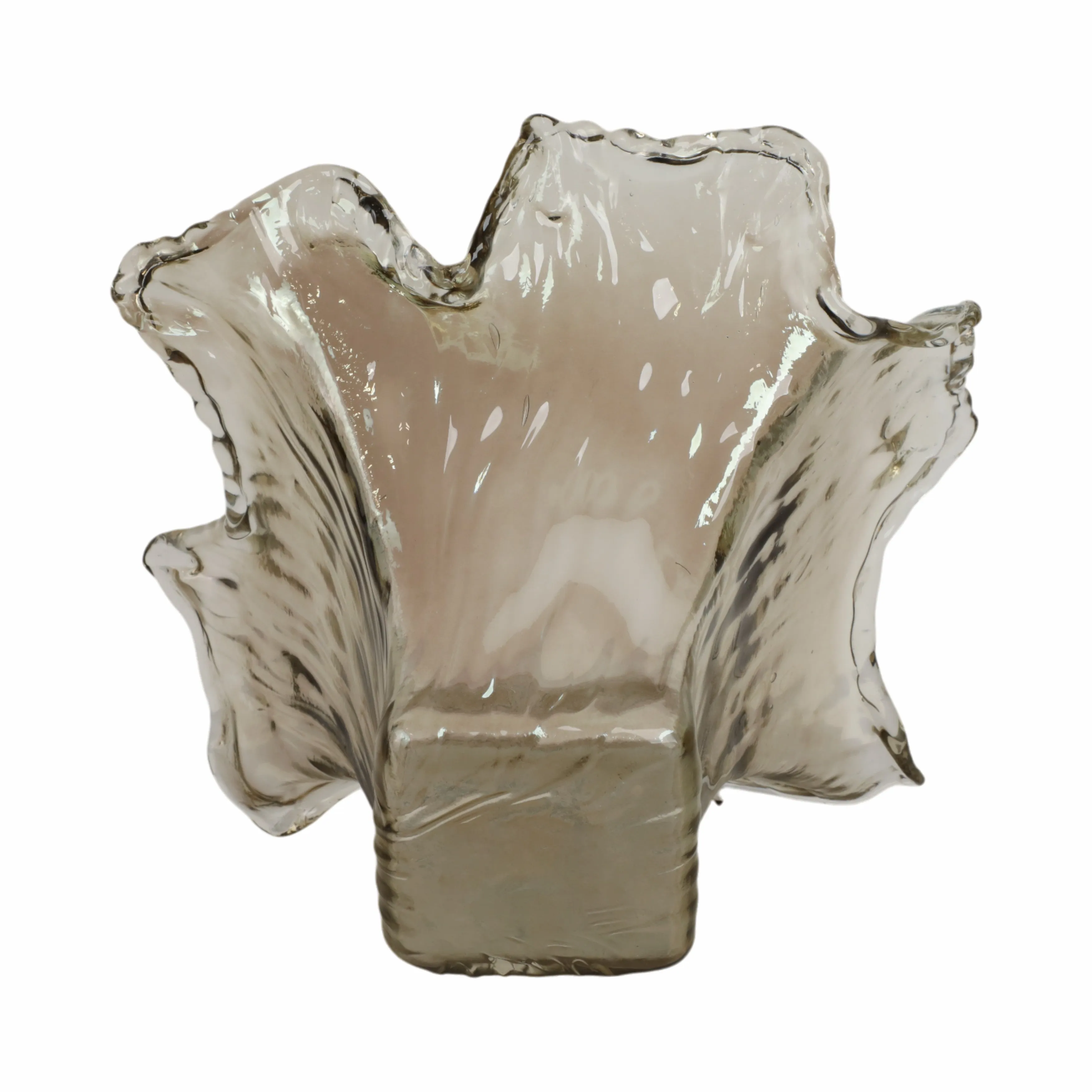 19" Fiastra Wide Italian Art Glass Vase