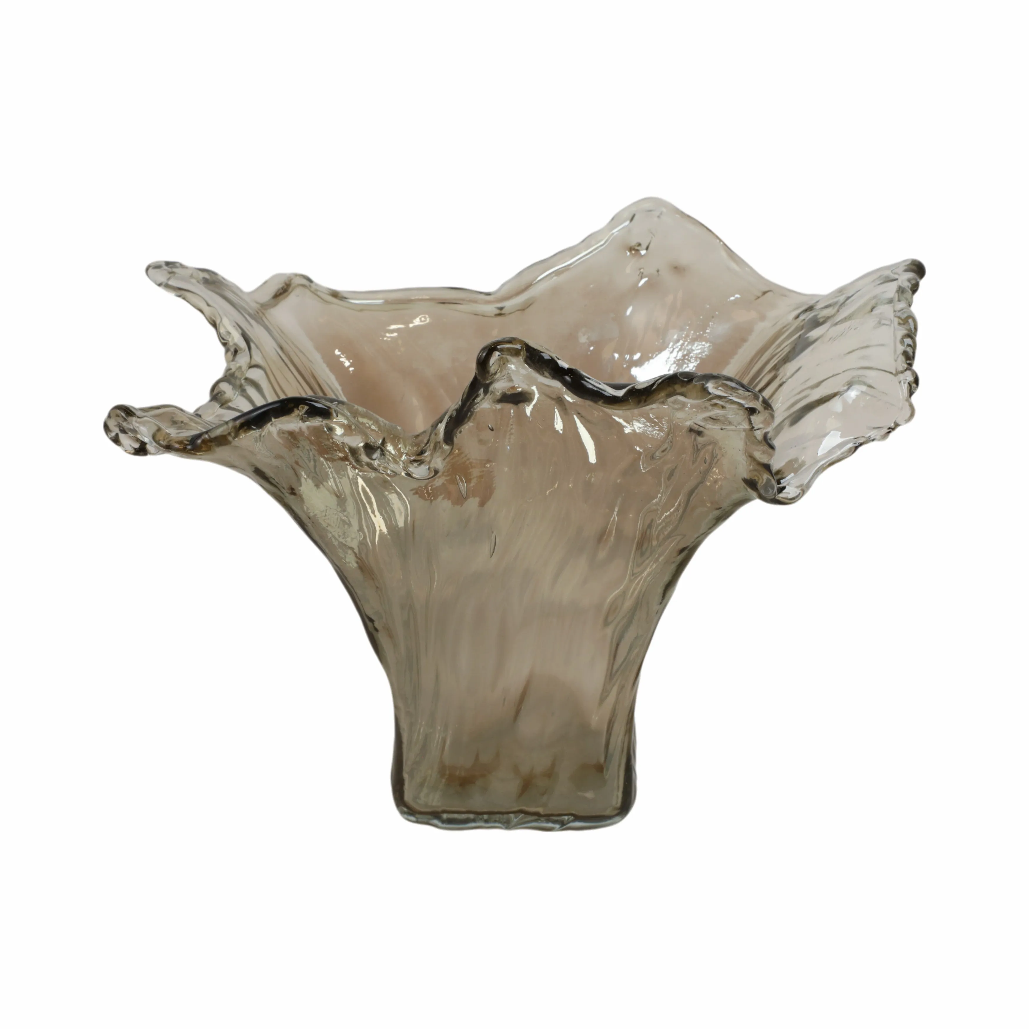 19" Fiastra Wide Italian Art Glass Vase