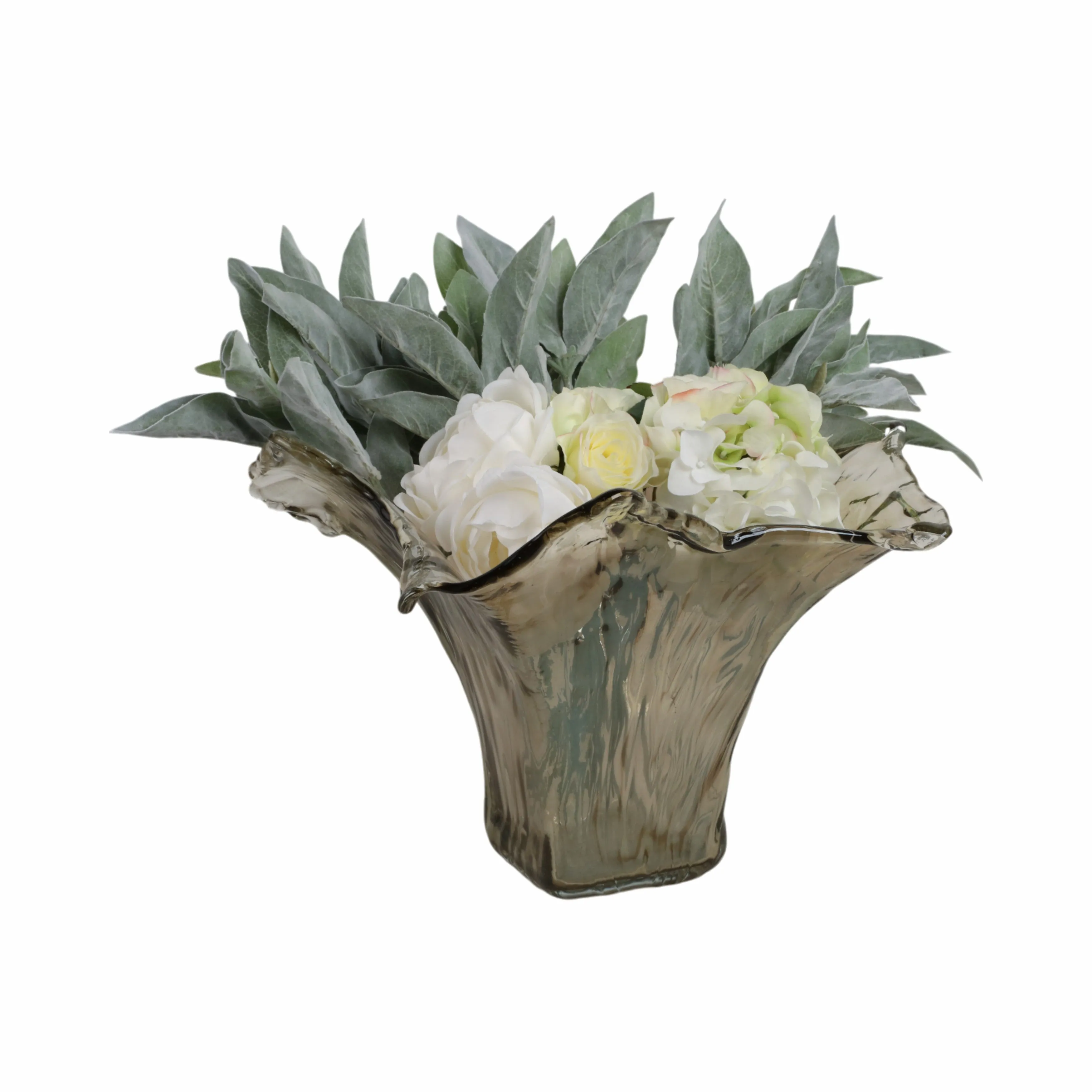 19" Fiastra Wide Italian Art Glass Vase