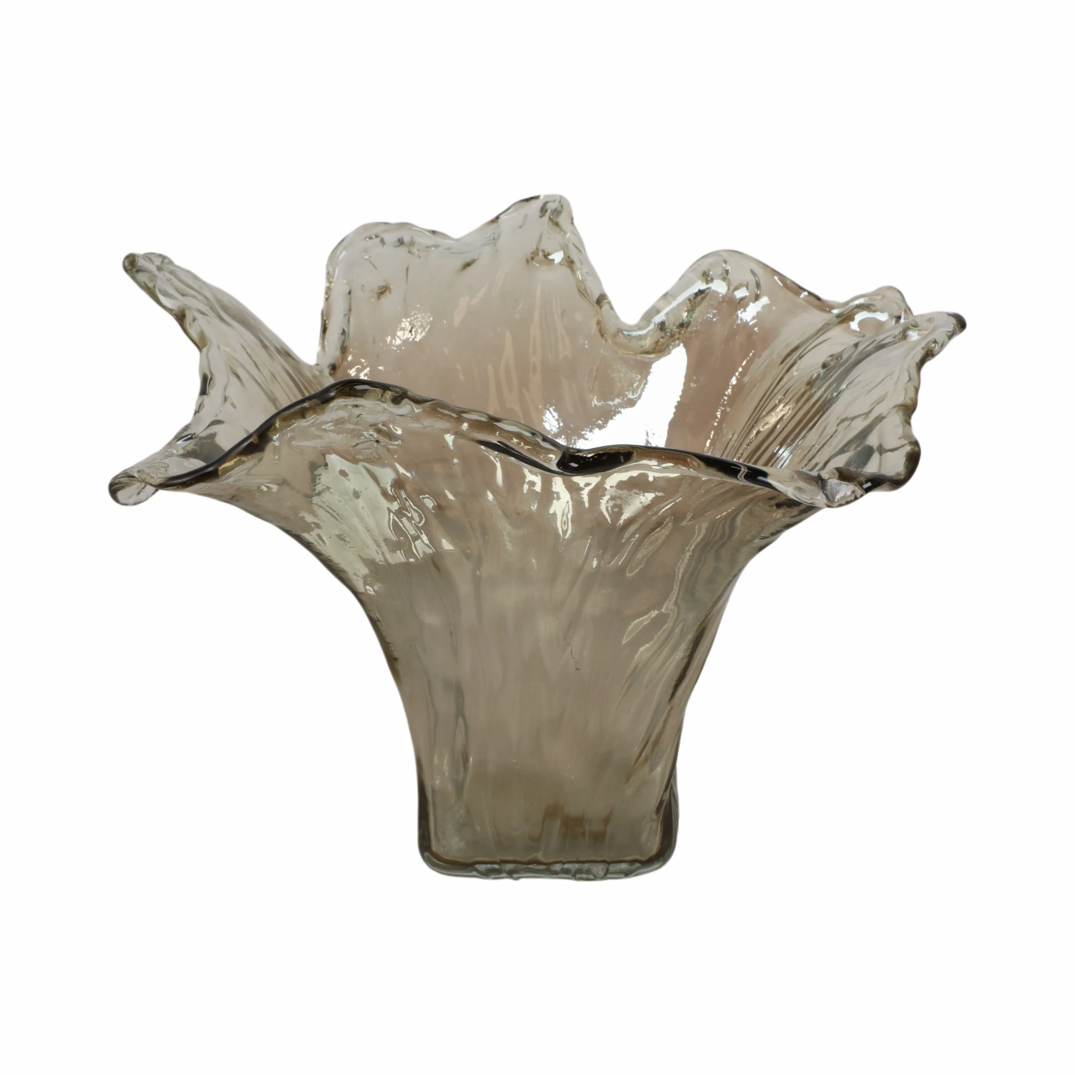 19" Fiastra Wide Italian Art Glass Vase