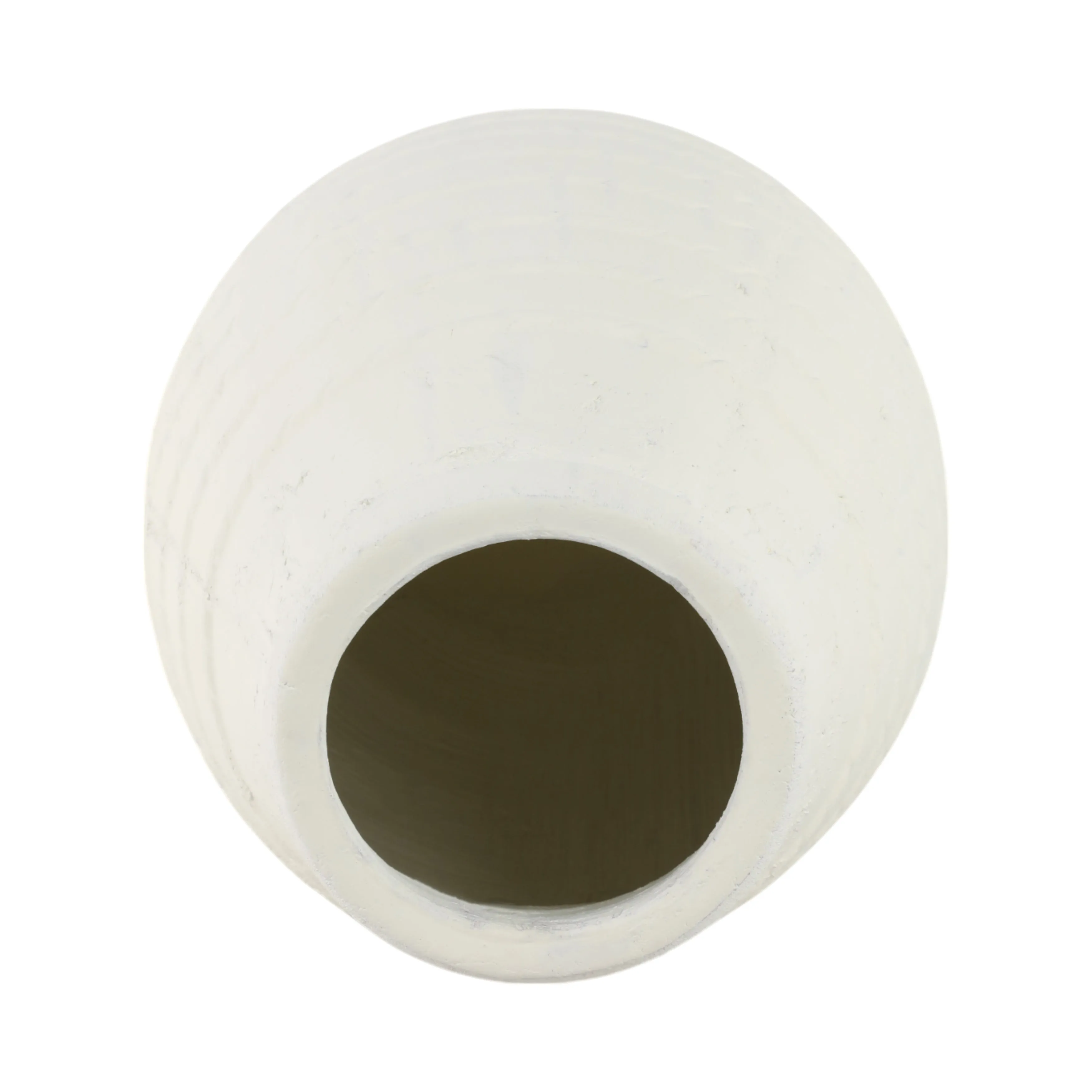 20" Rope Ribbed Terracotta Vase, White