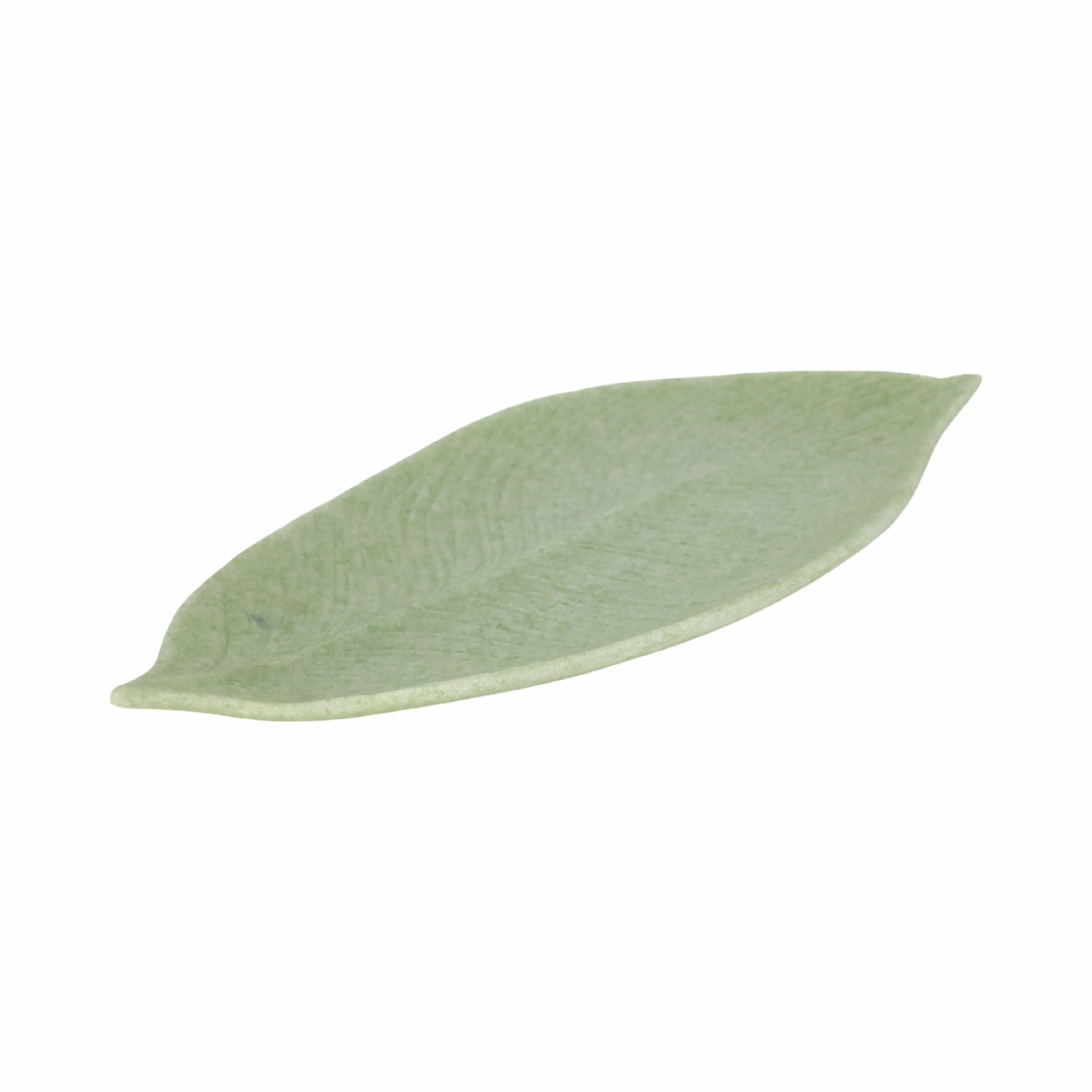 20" Zelen Green Quartz Resin Leaf Tray