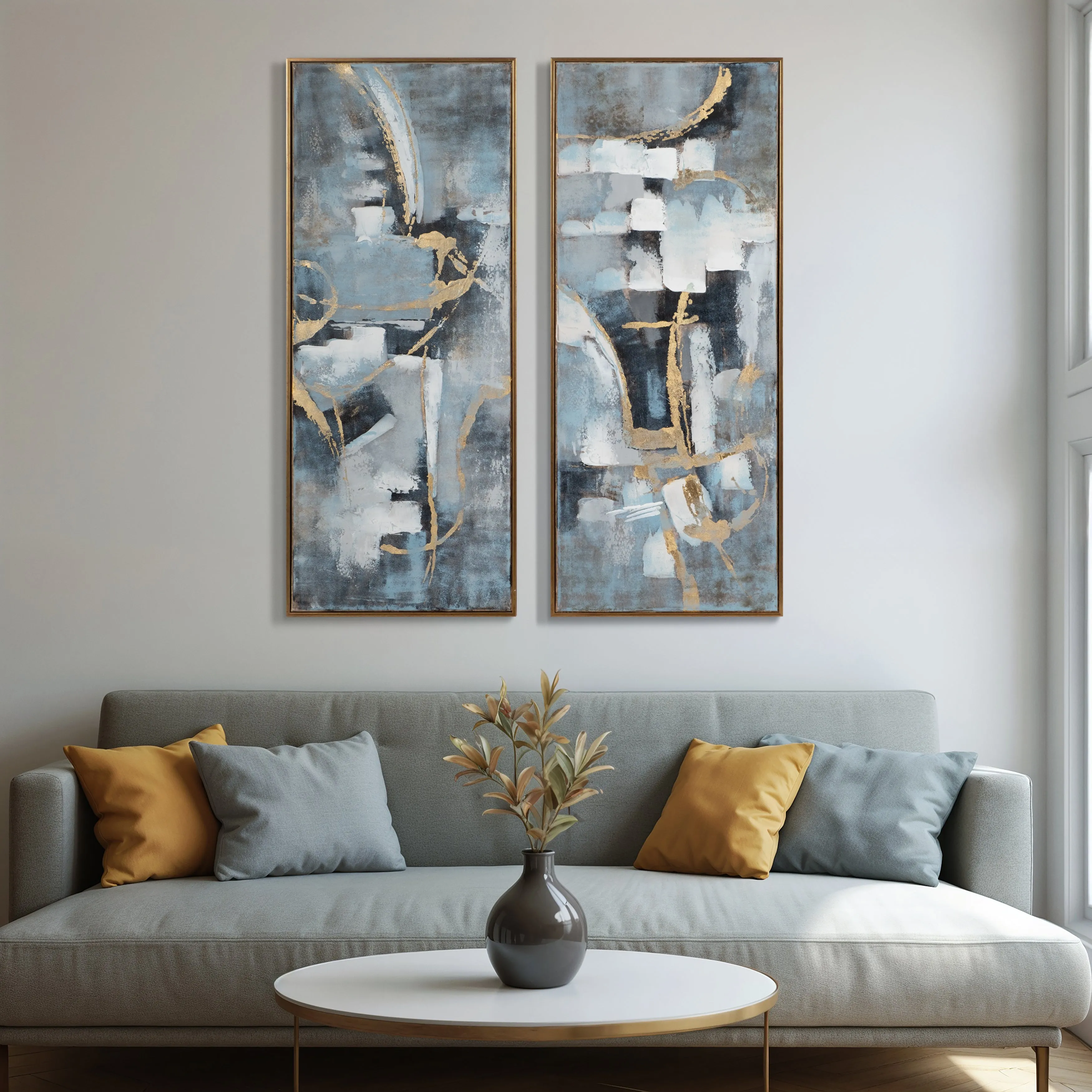 21X51  S/2, ABSTRACT OIL PAINTING, MULTI