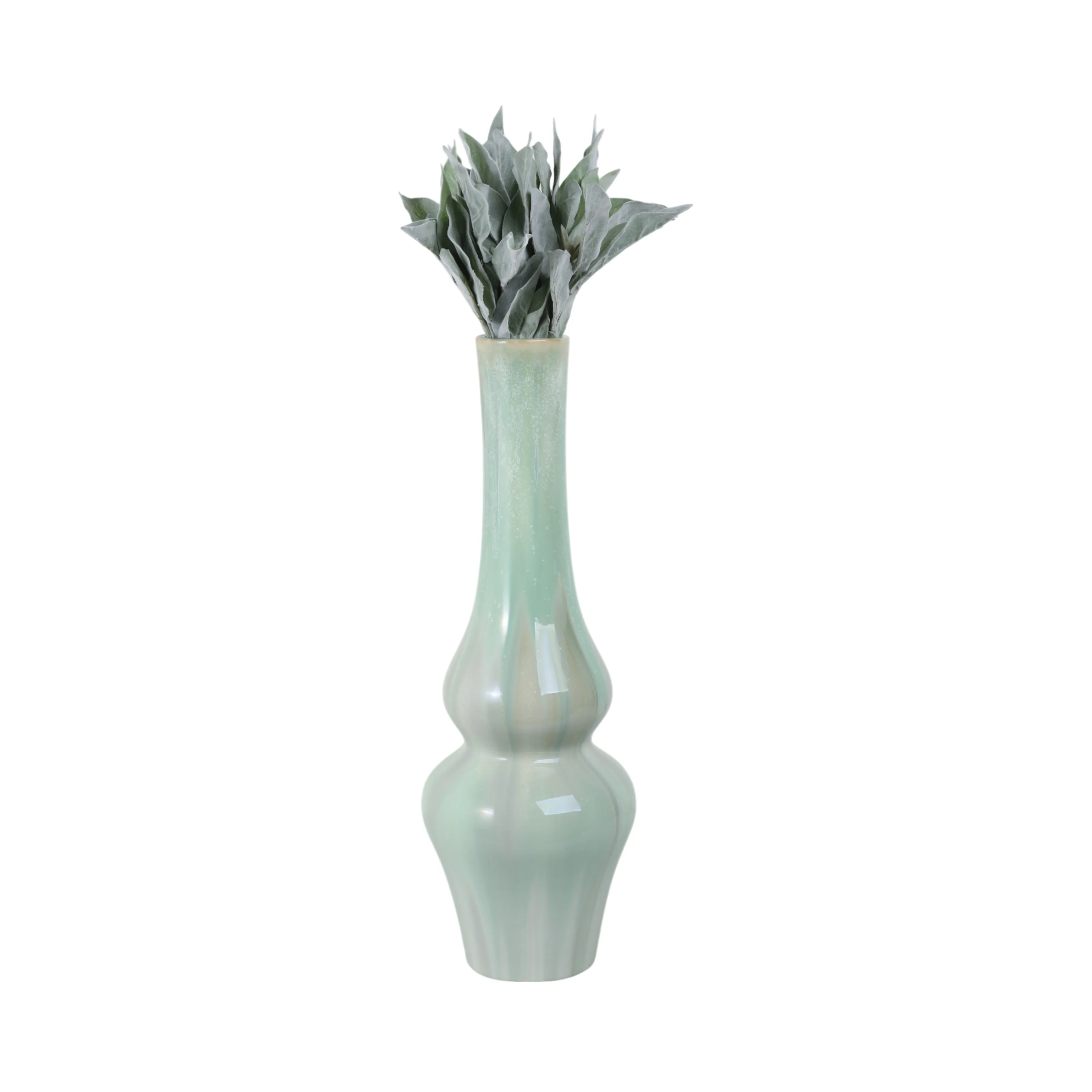 24" Everette Large Green Ceramic Vase