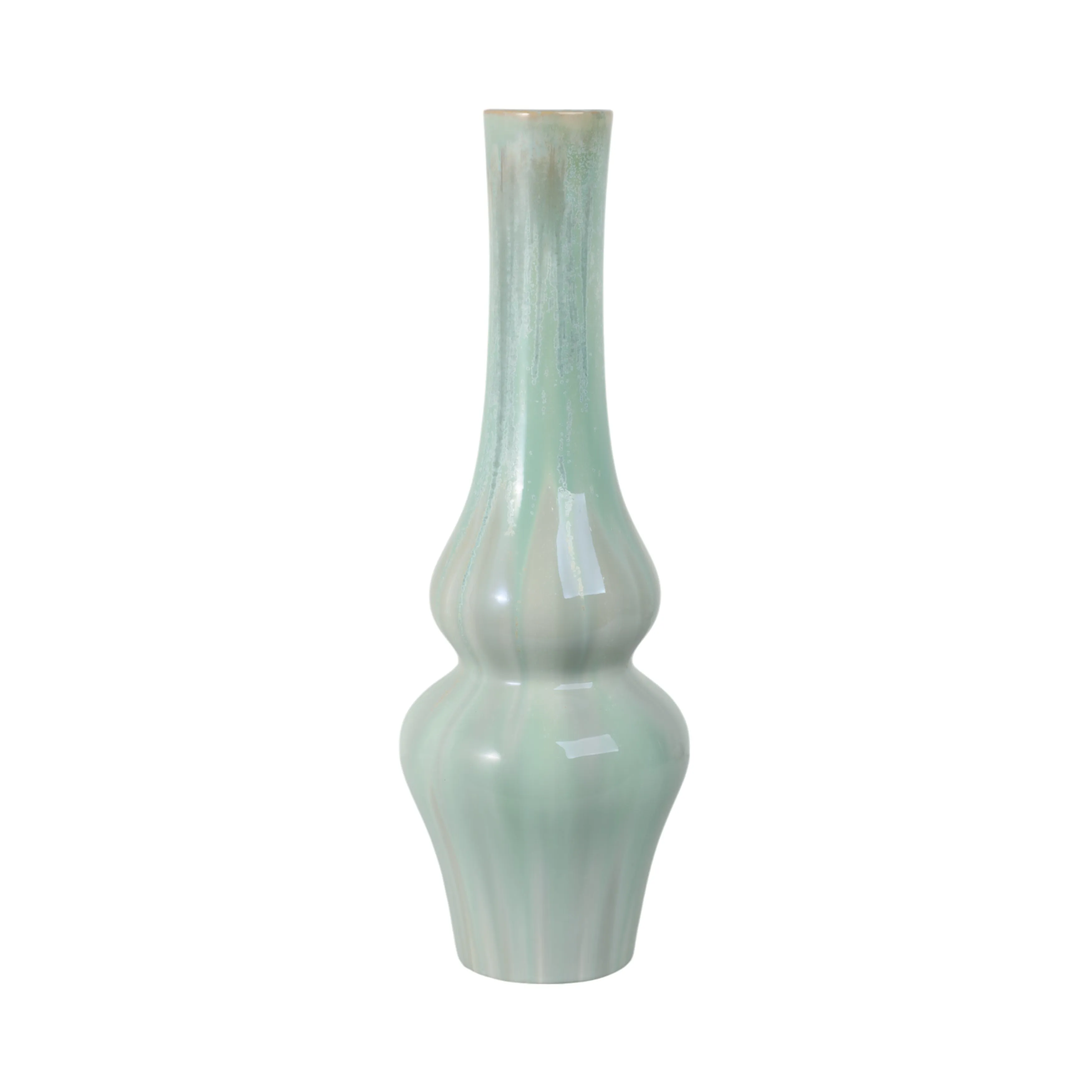 24" Everette Large Green Ceramic Vase