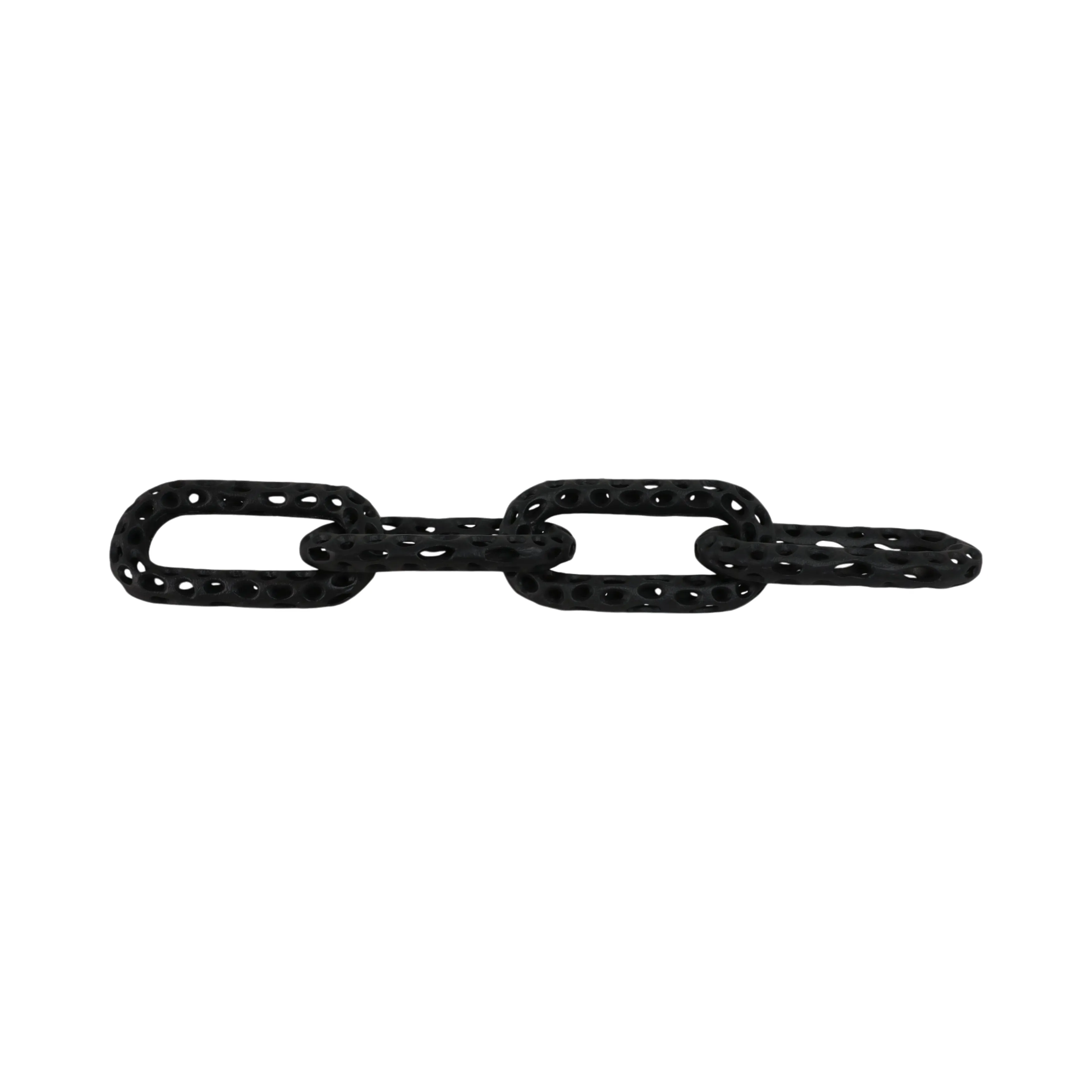 25x4" Pierced Metal 4-chain Link Object, Black