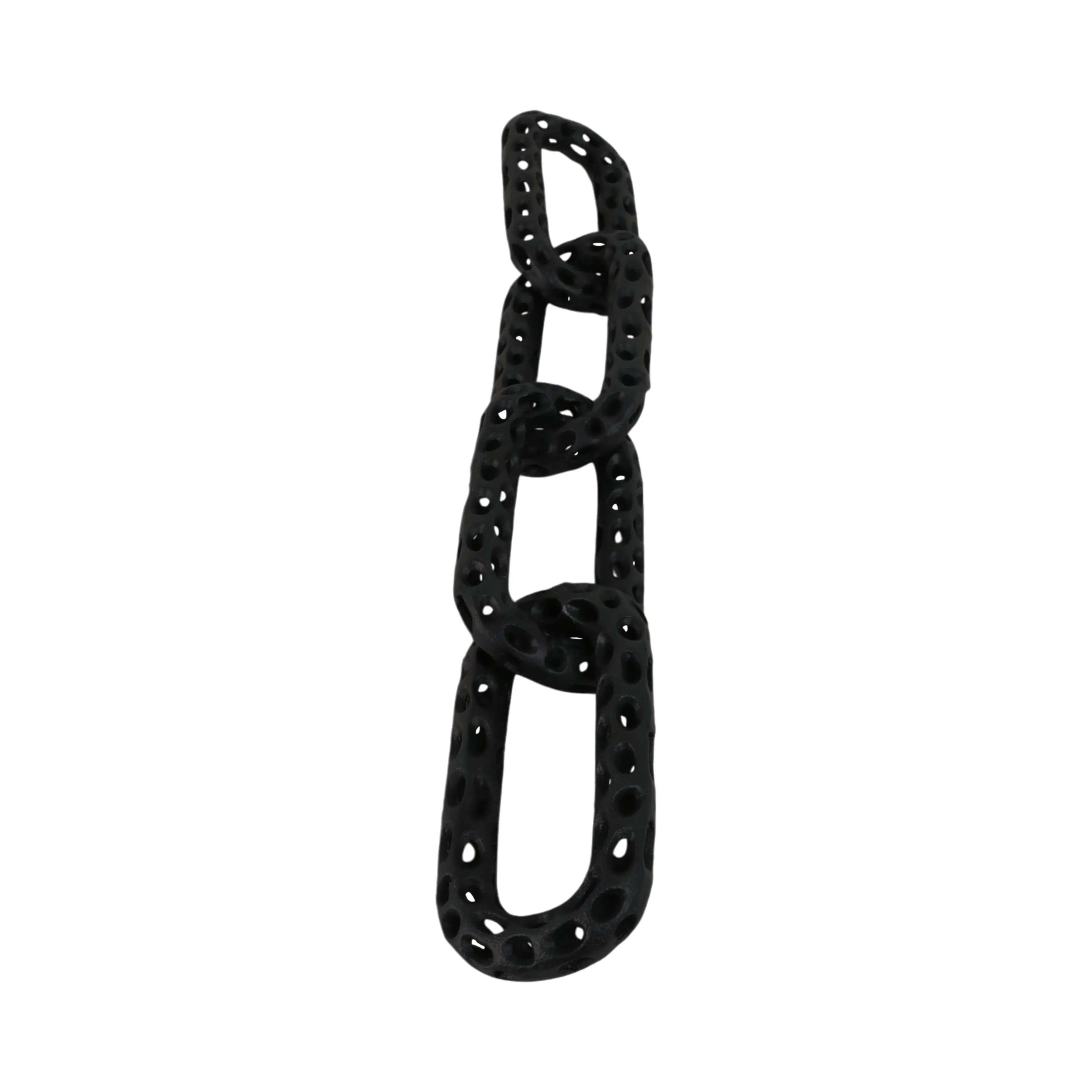 25x4" Pierced Metal 4-chain Link Object, Black