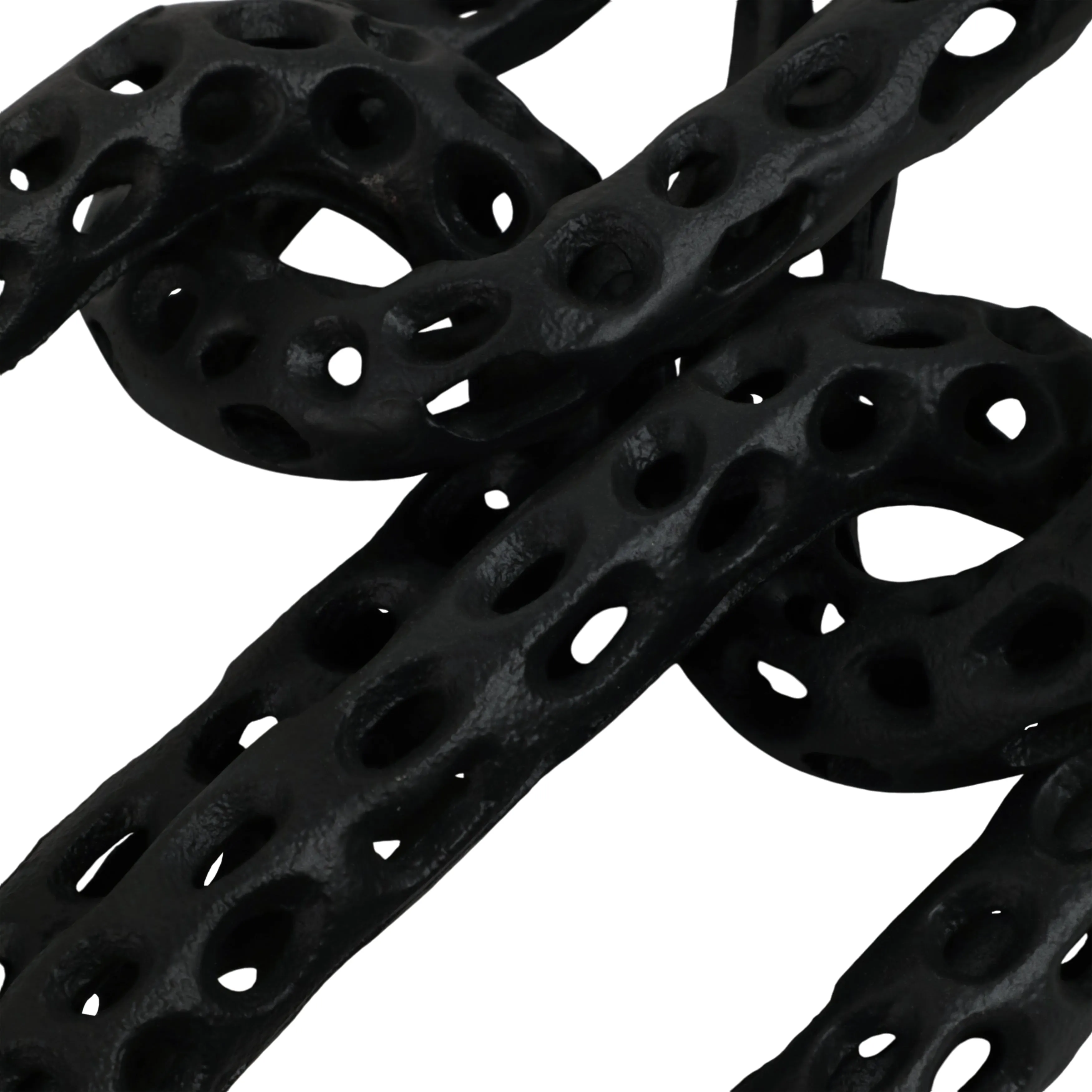 25x4" Pierced Metal 4-chain Link Object, Black