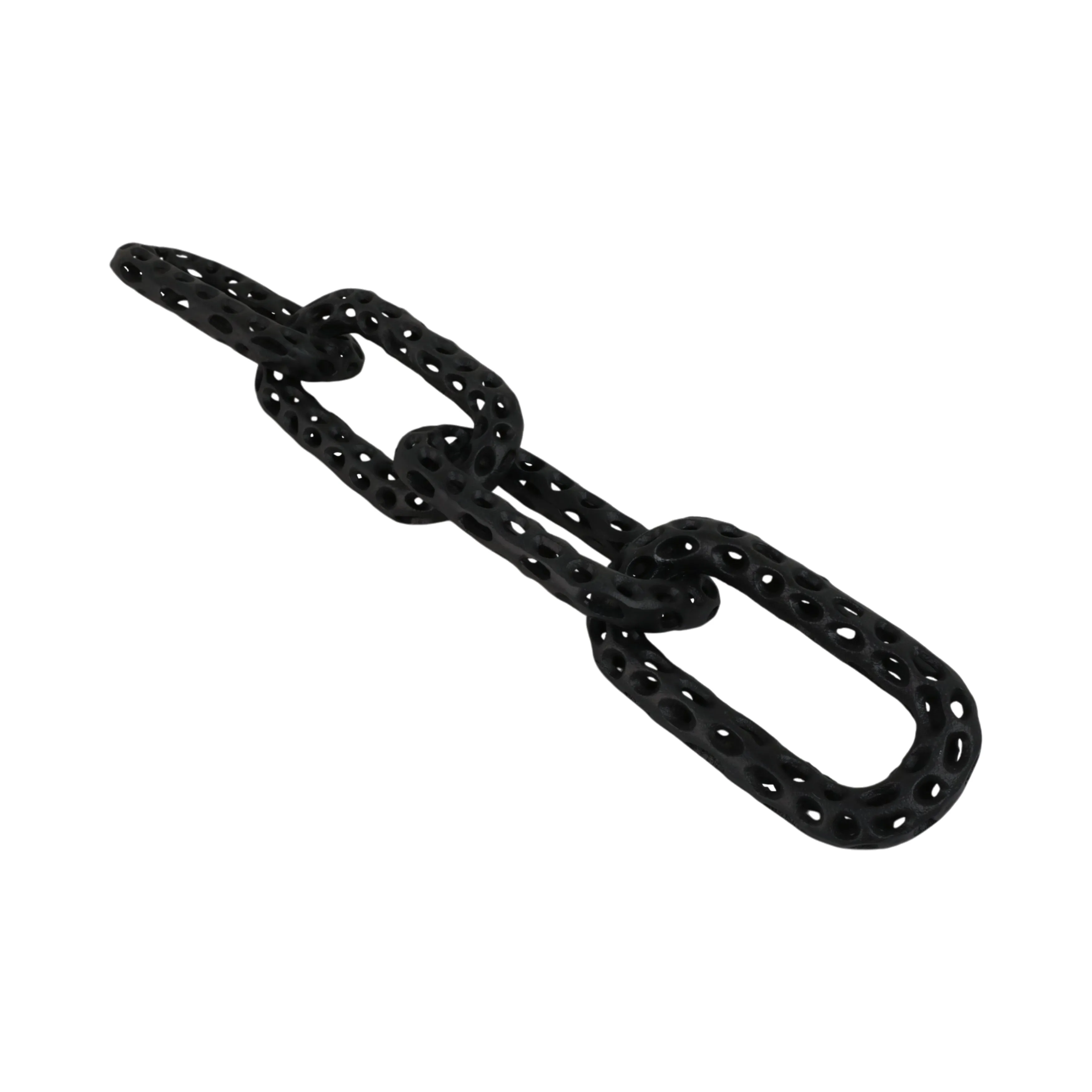 25x4" Pierced Metal 4-chain Link Object, Black