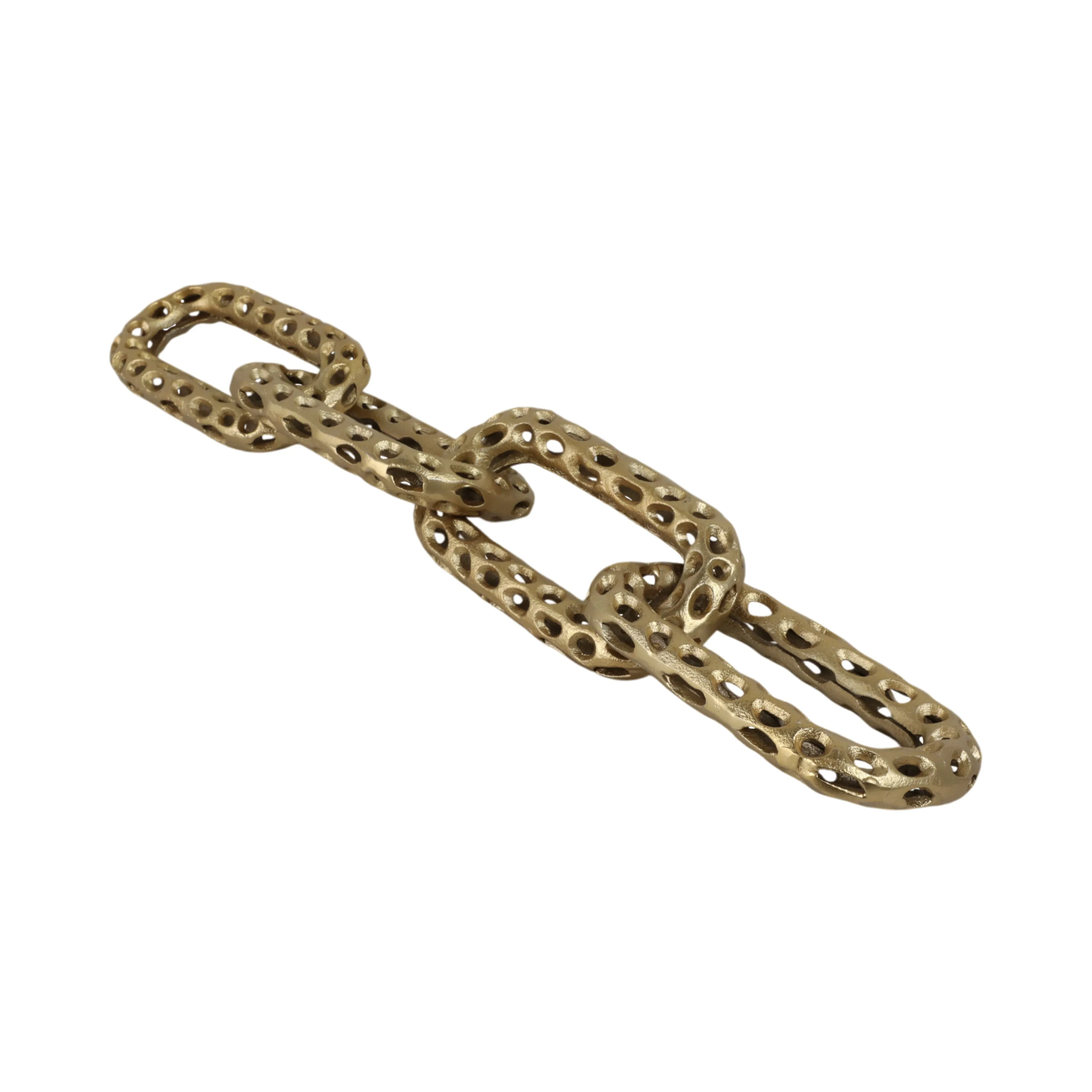 25x4" Pierced Metal 4-chain Link Object, Gold