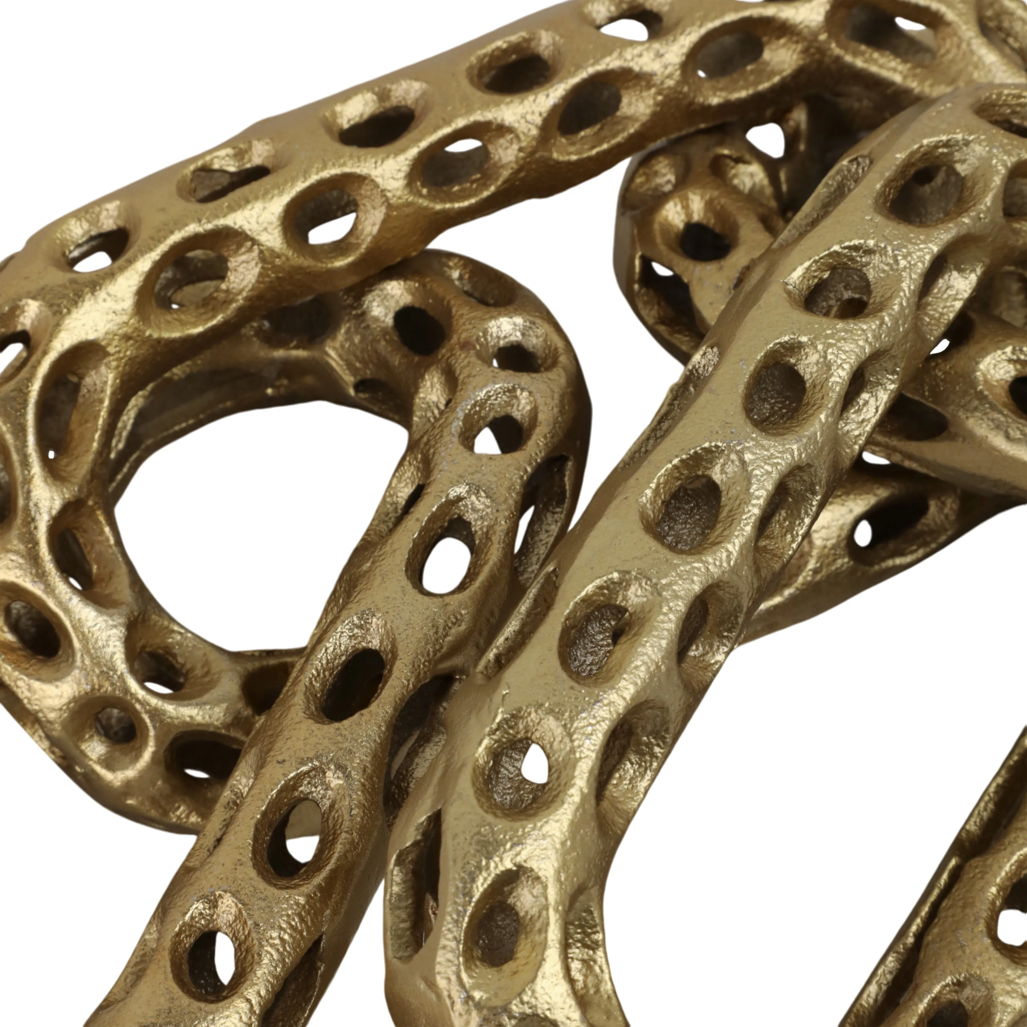 25x4" Pierced Metal 4-chain Link Object, Gold