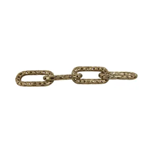 25x4" Pierced Metal 4-chain Link Object, Gold