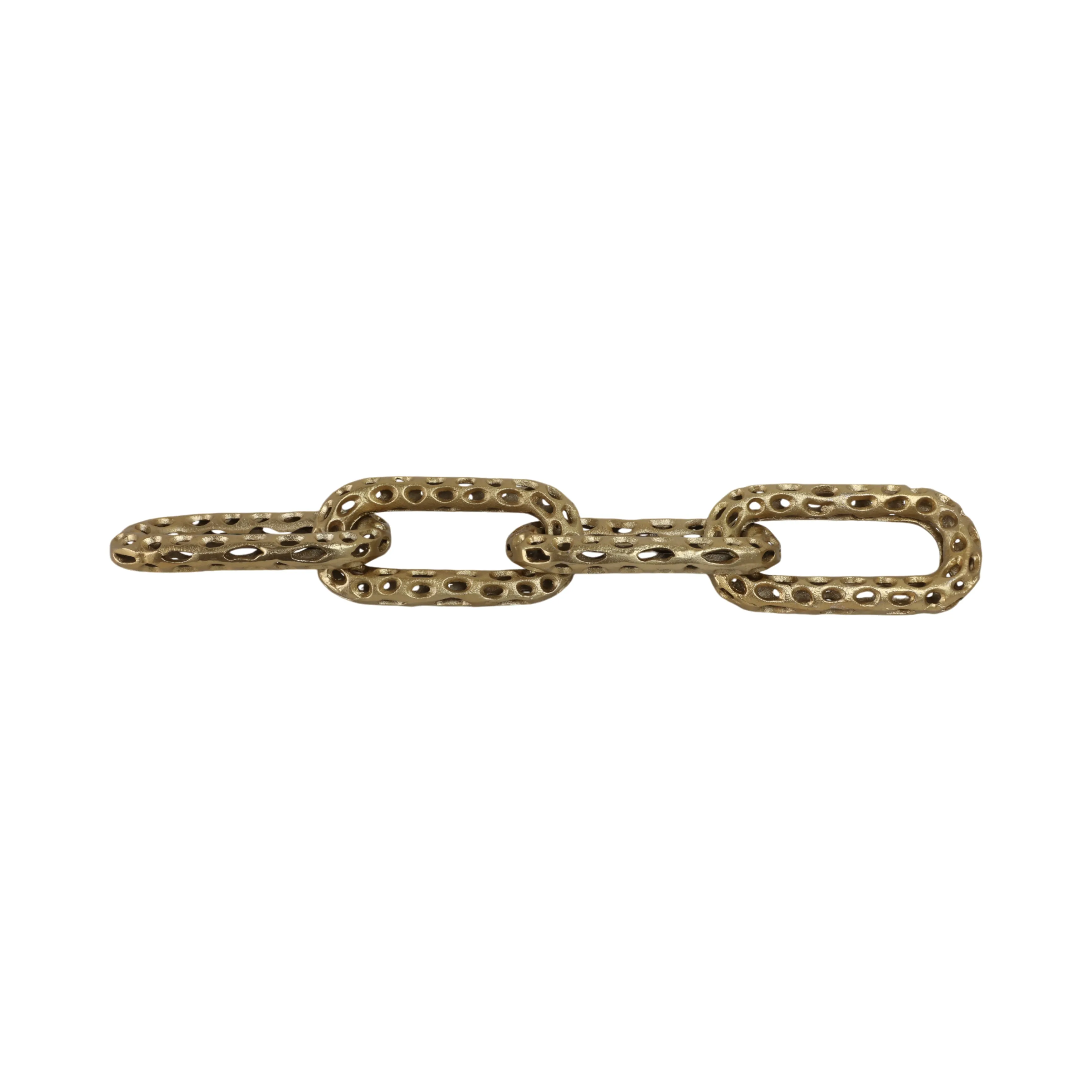 25x4" Pierced Metal 4-chain Link Object, Gold