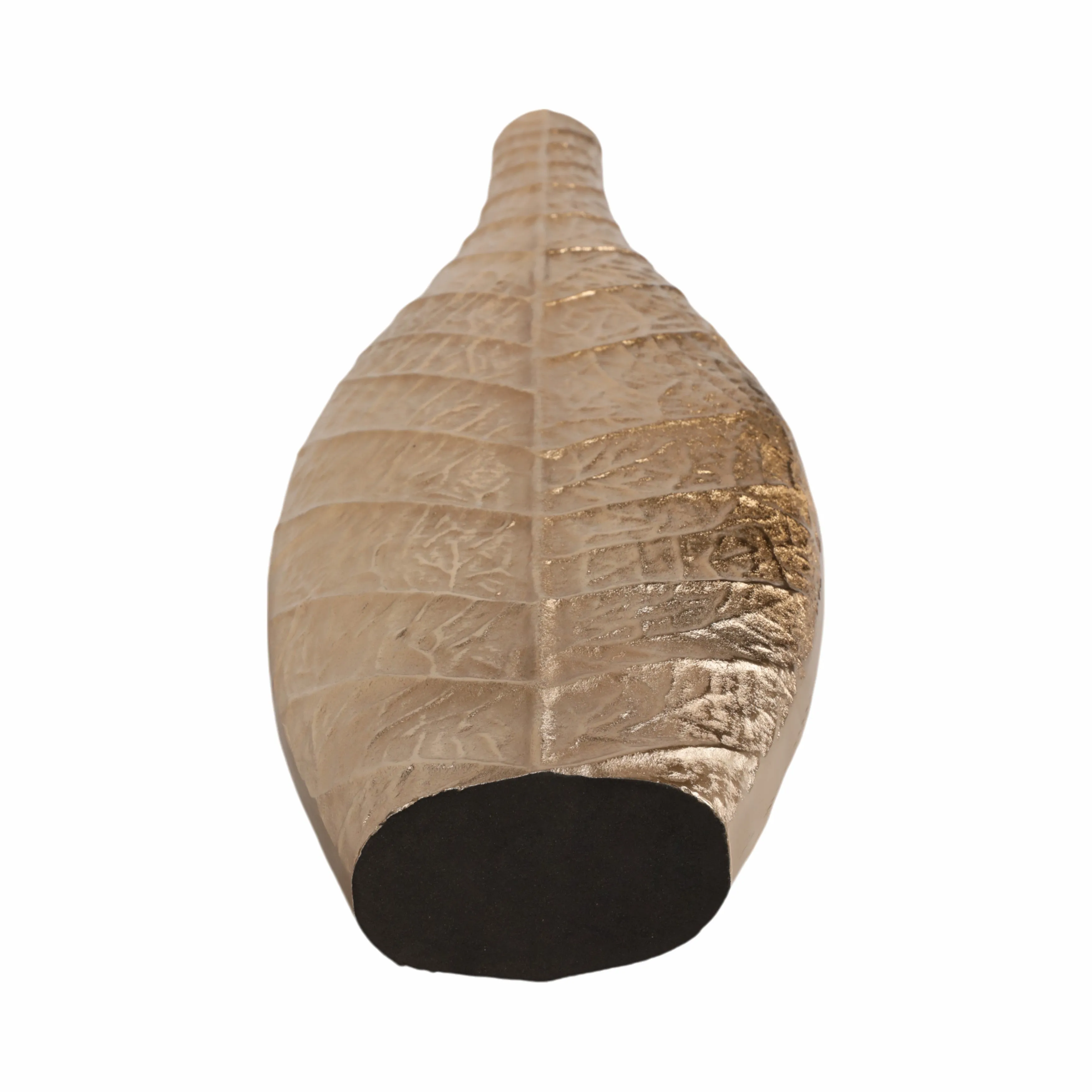 28" Craighton Large Metal Leaf Vase, Gold