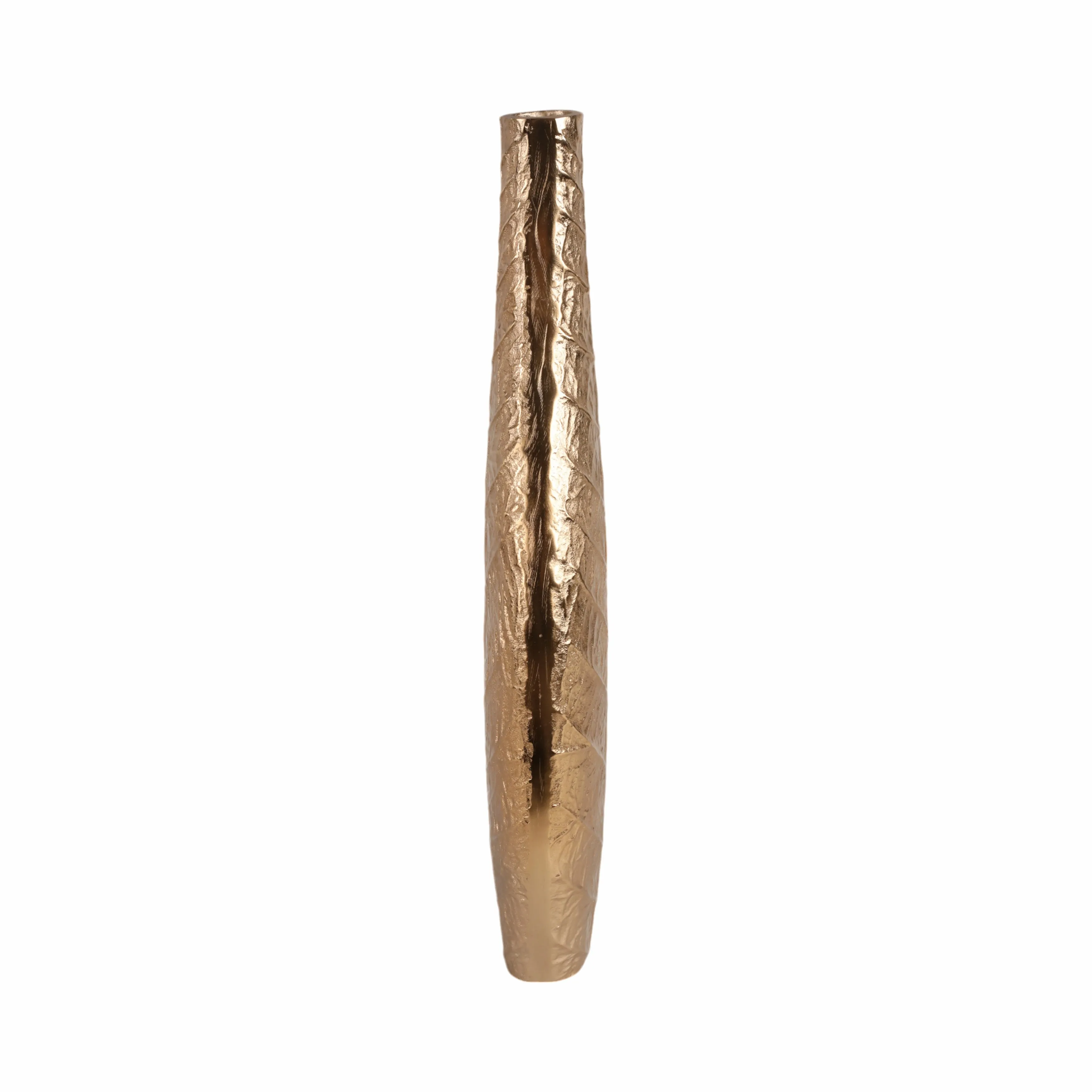 28" Craighton Large Metal Leaf Vase, Gold