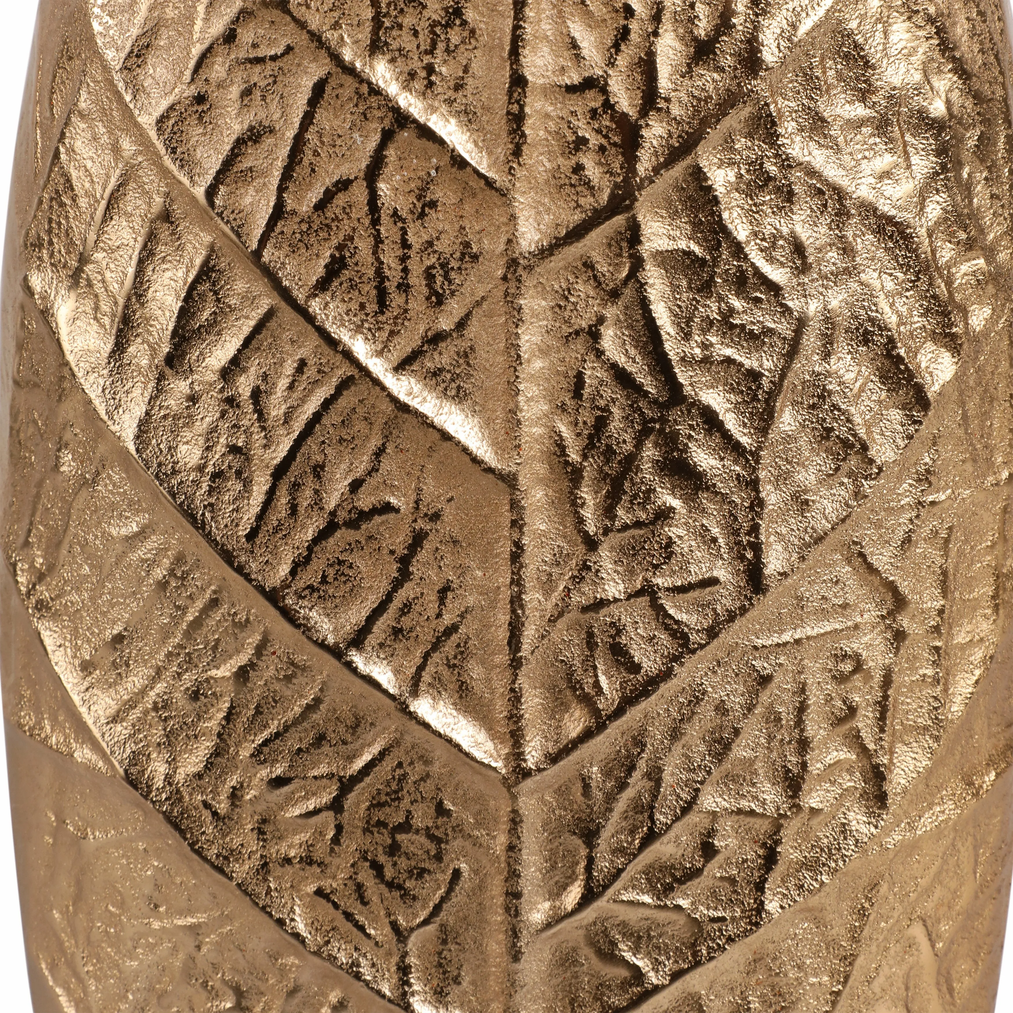 28" Craighton Large Metal Leaf Vase, Gold