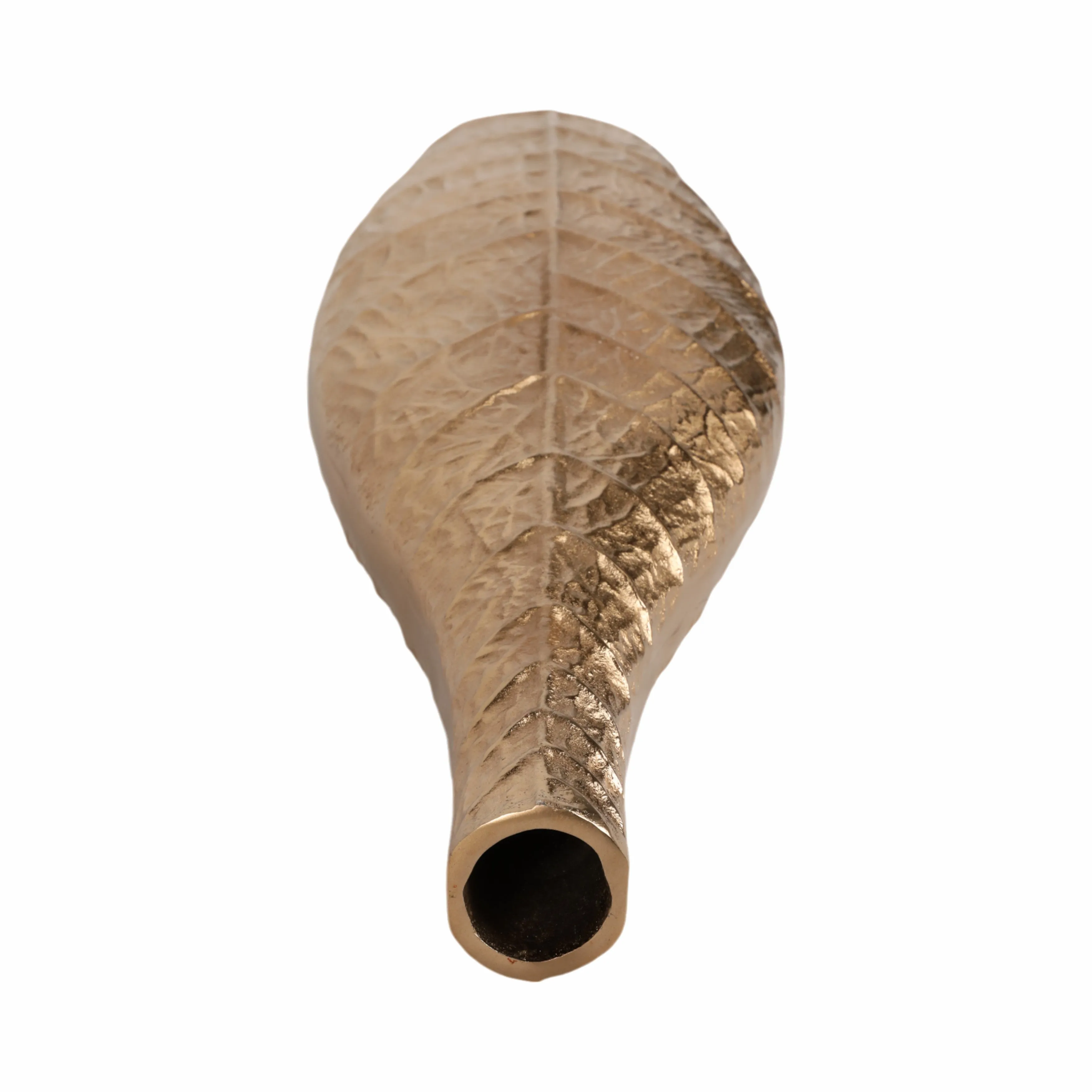 28" Craighton Large Metal Leaf Vase, Gold