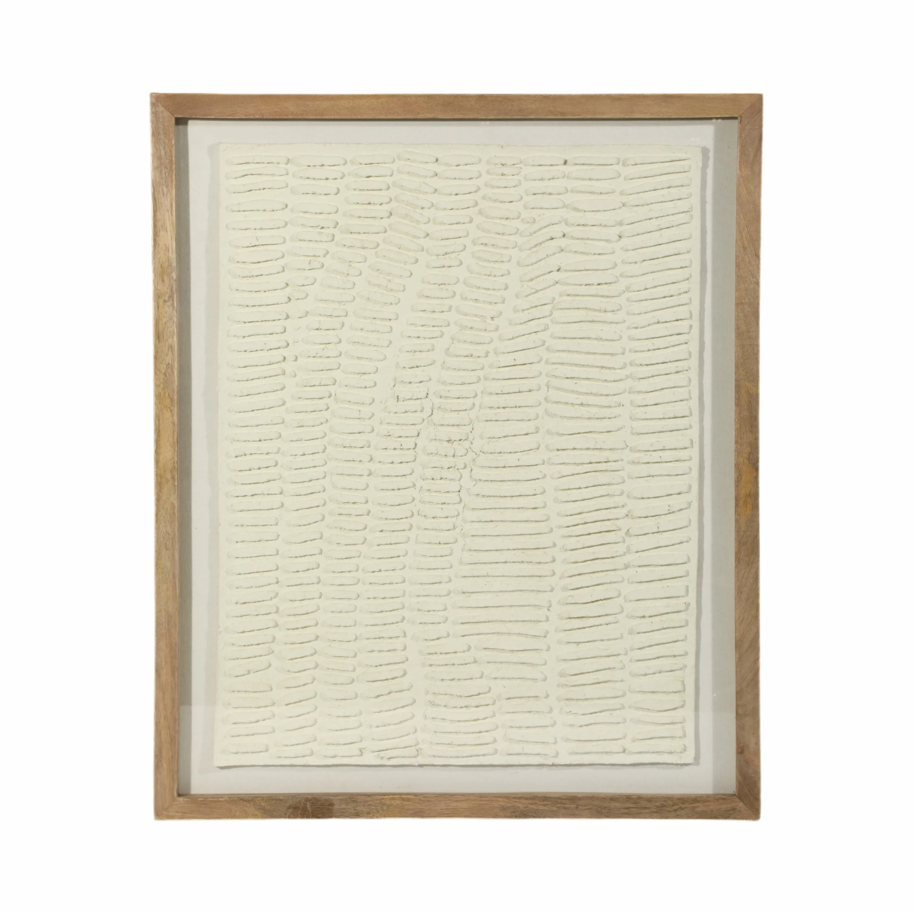 29X35 PAPER MACHE WALL ART FRAMED GLASS, GRAY