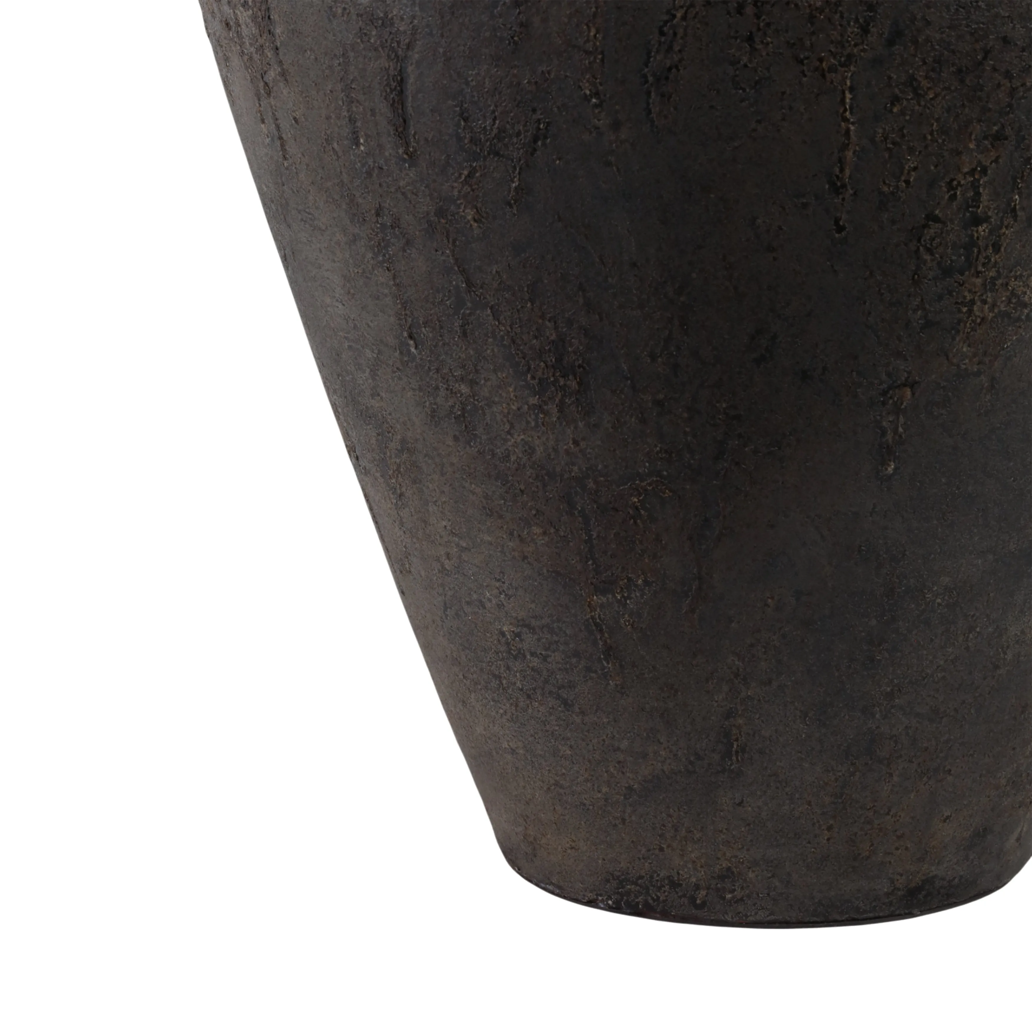 30" Terracotta Floor Vase, Rustic Black