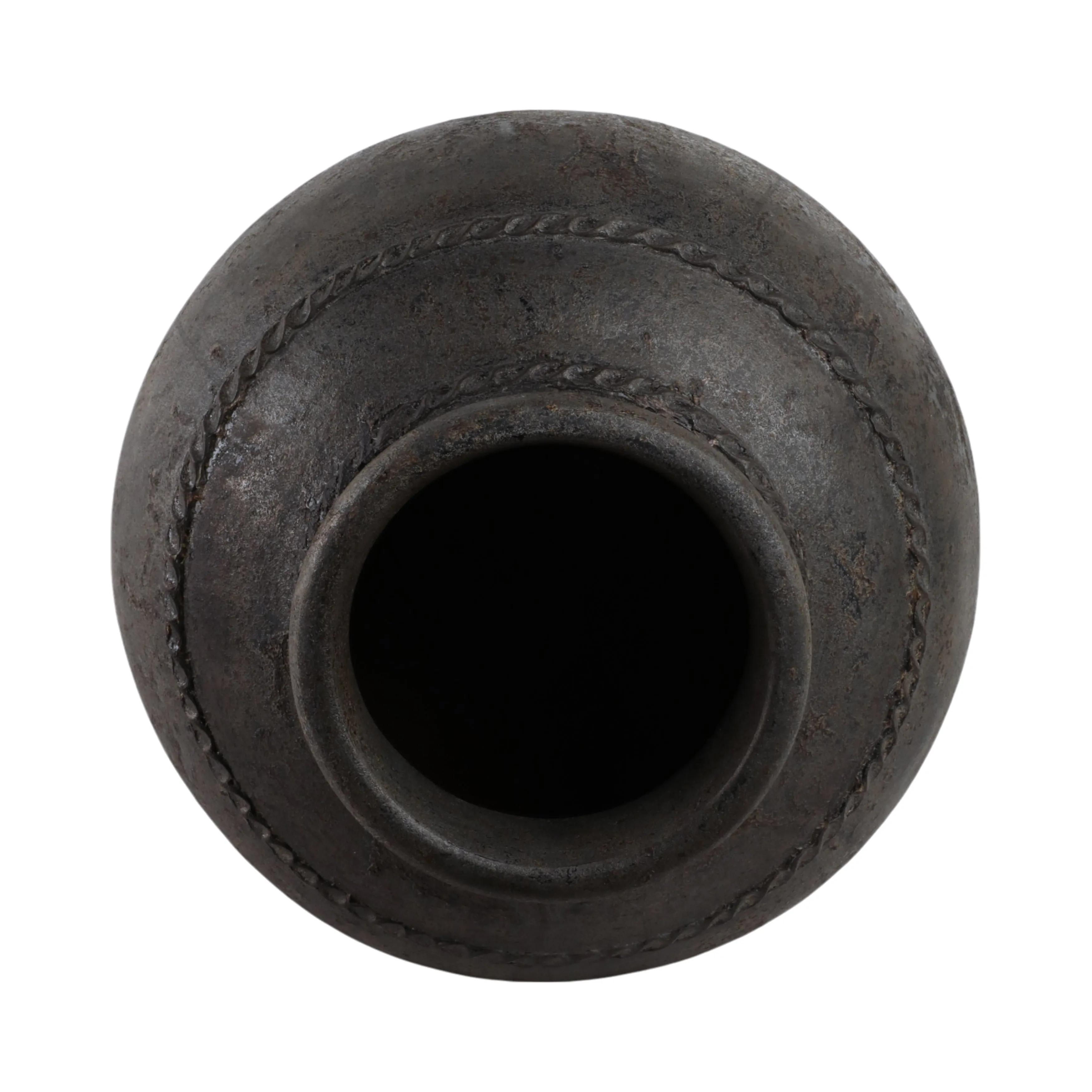 30" Terracotta Floor Vase, Rustic Black