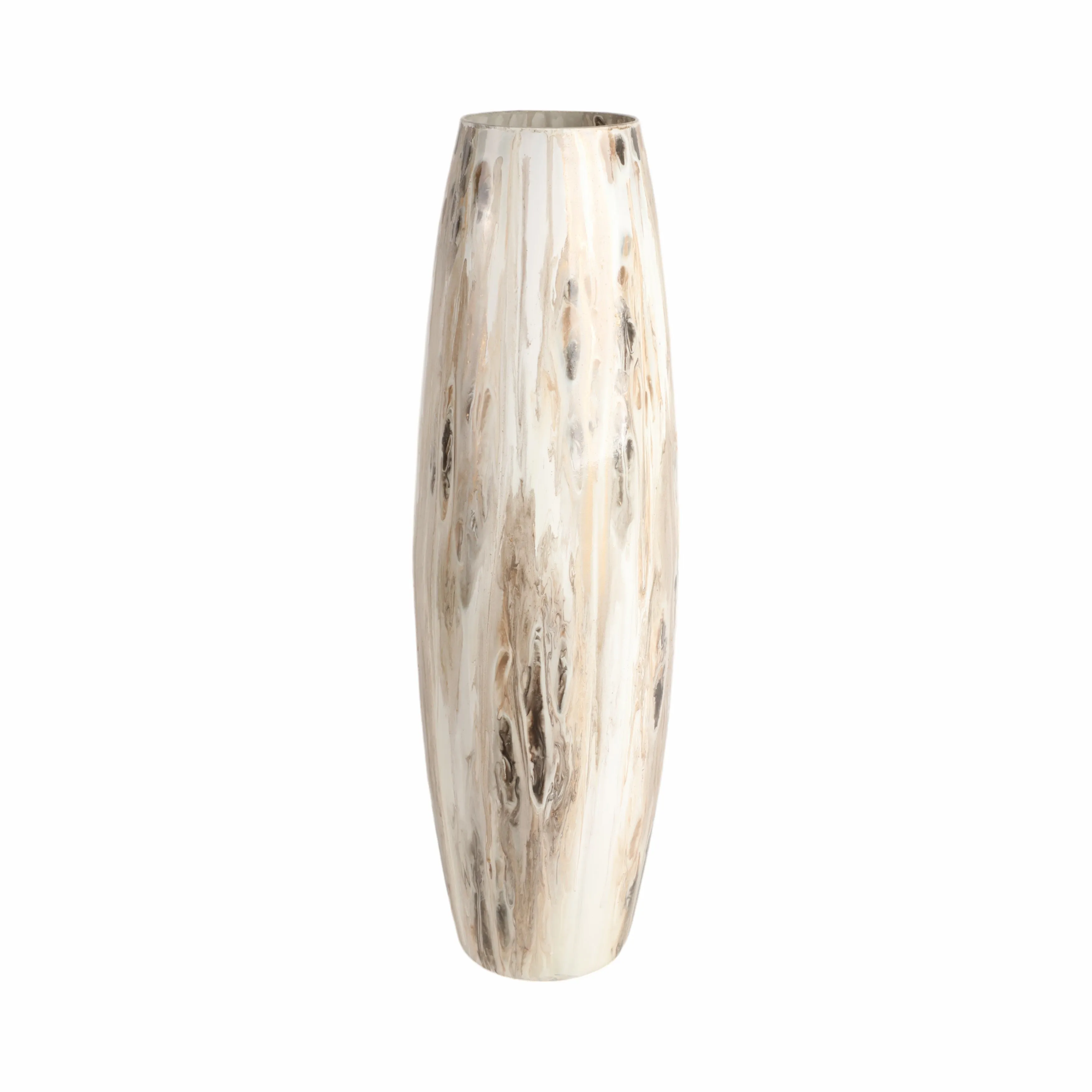 31" Curved Glass Vase Neutral Drip Finish, Multi