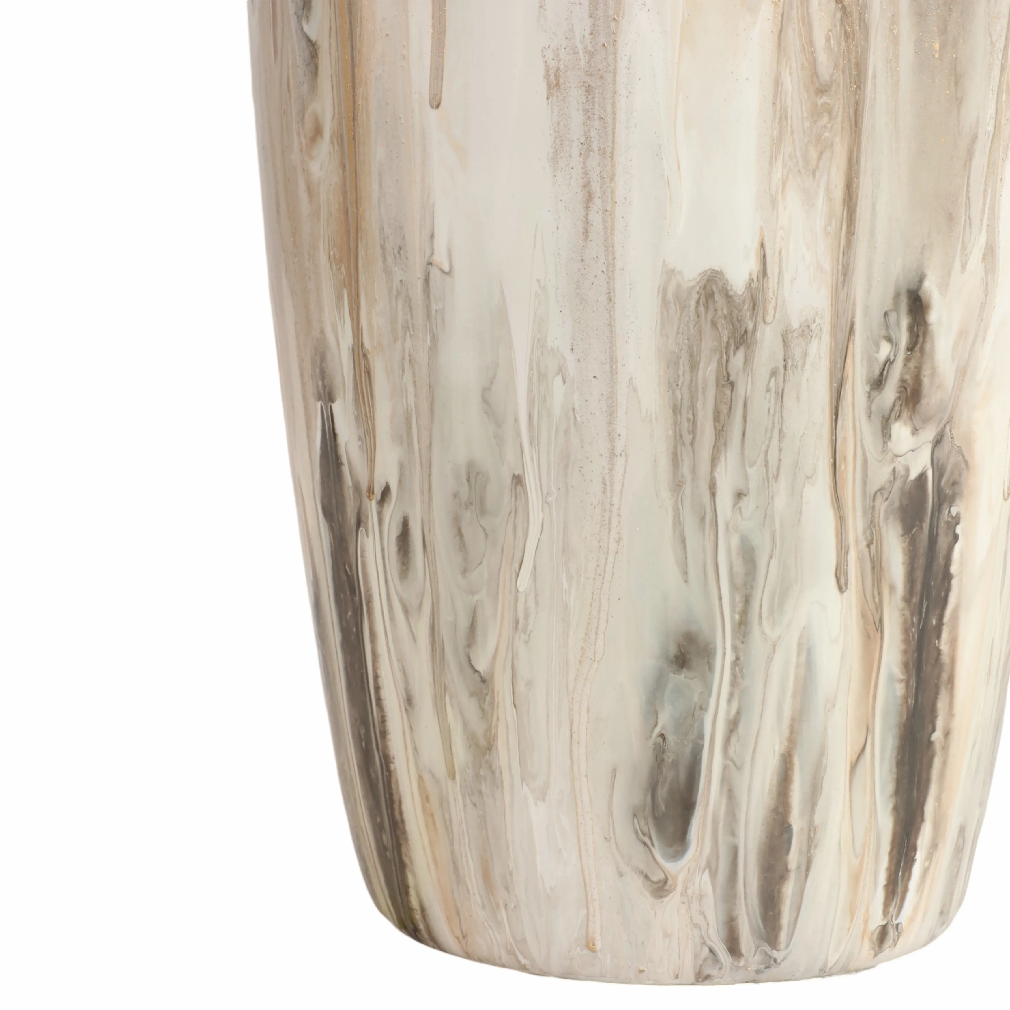31" Curved Glass Vase Neutral Drip Finish, Multi
