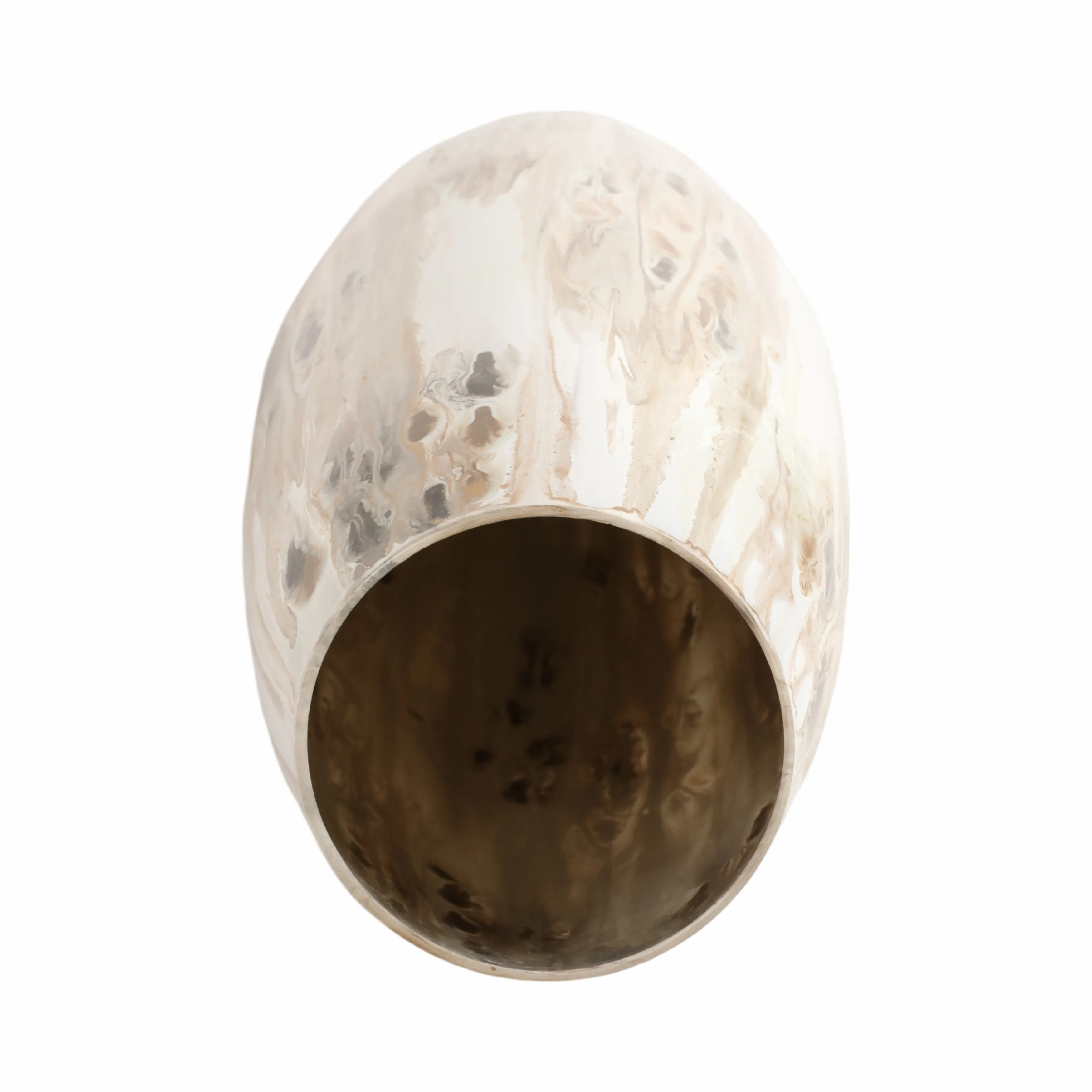 31" Curved Glass Vase Neutral Drip Finish, Multi